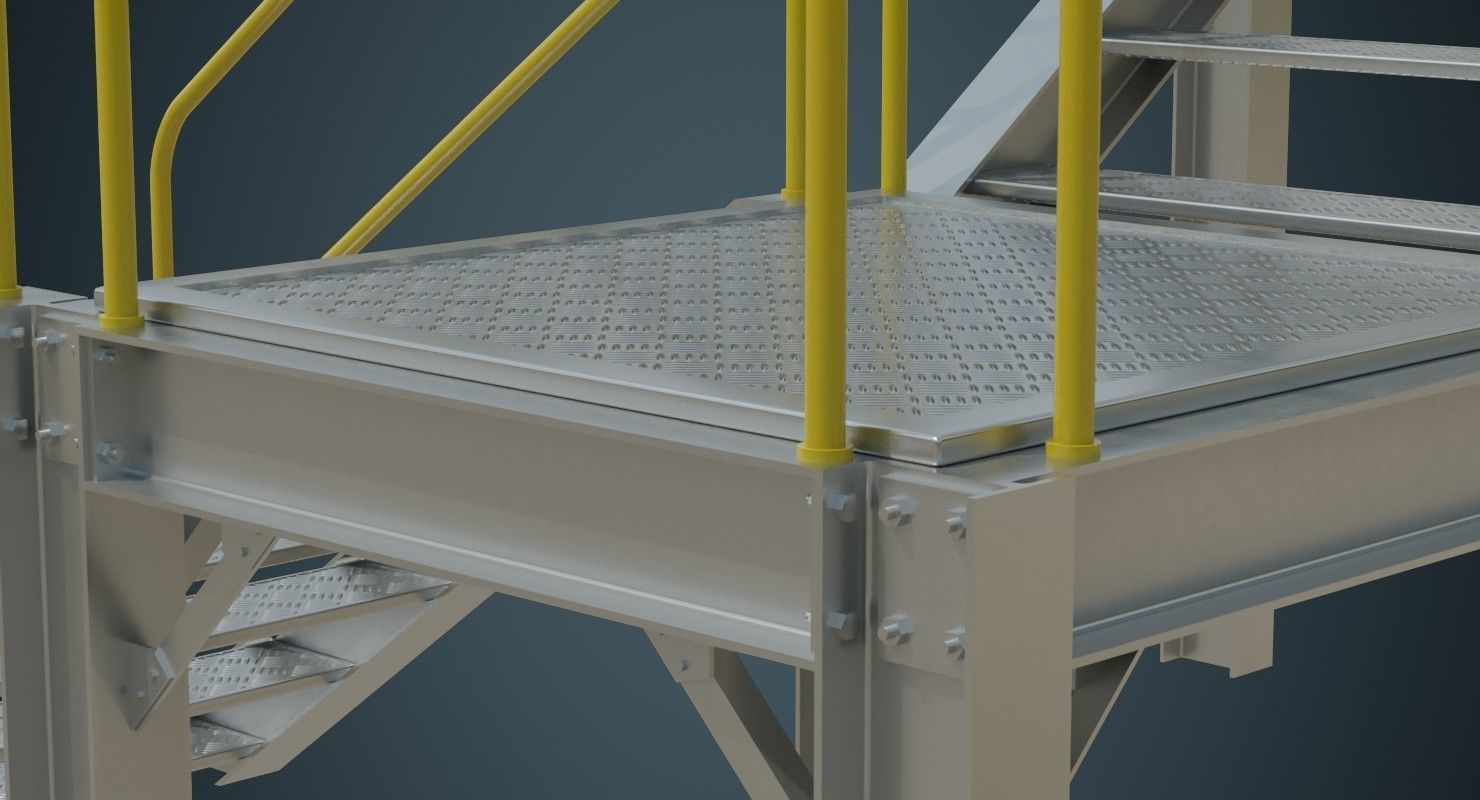 Industrial Platform 1A Low-poly 3D model_8