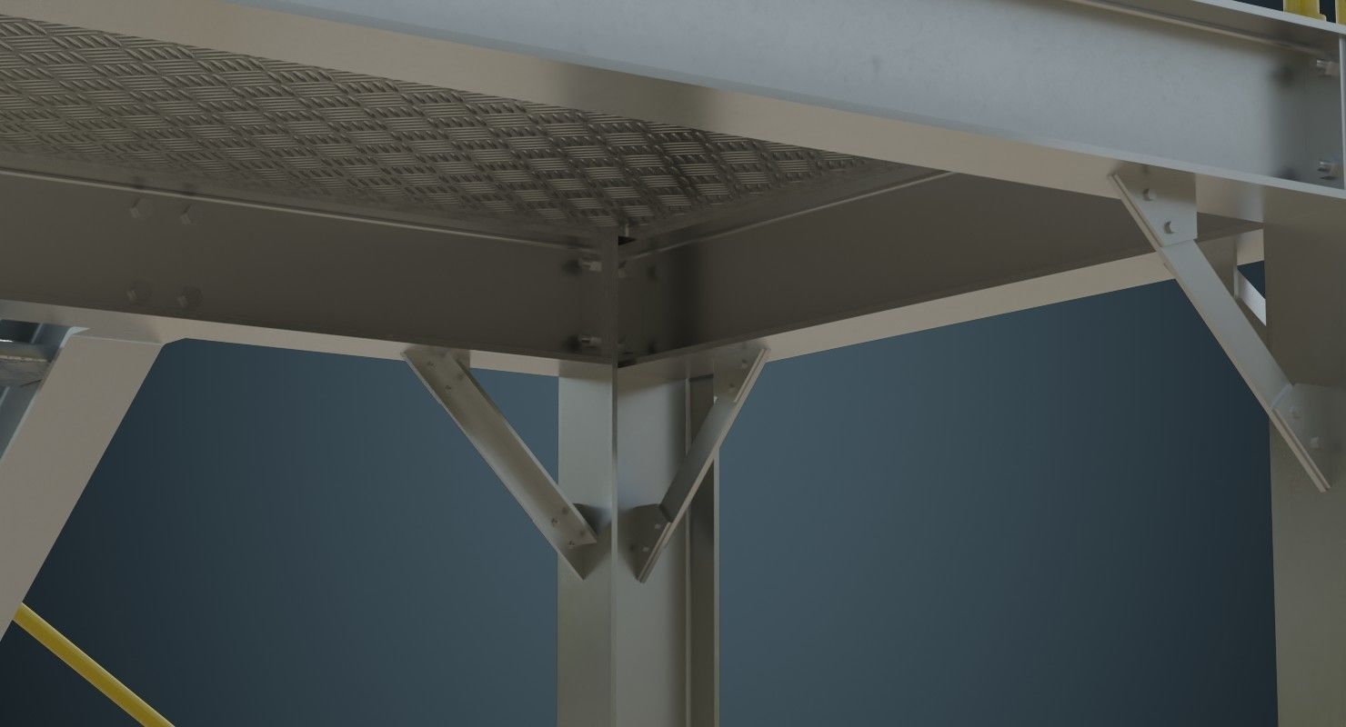 Industrial Platform 1A Low-poly 3D model_9