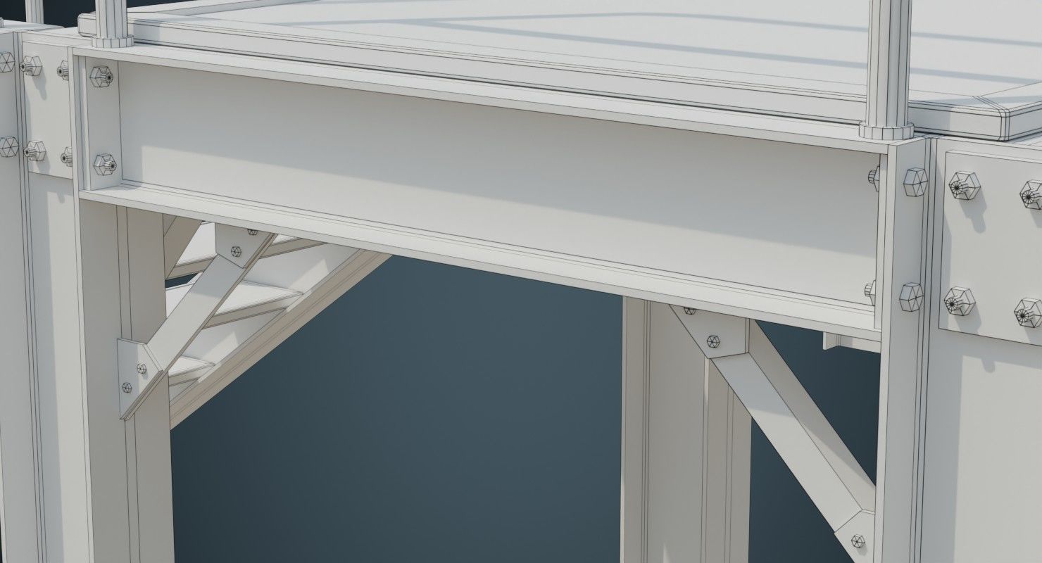 Industrial Platform 1A Low-poly 3D model_12