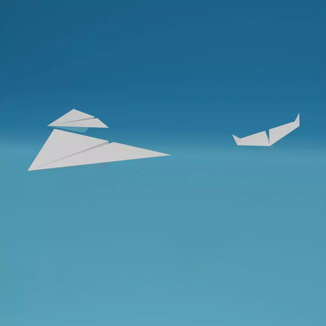 Low Poly Paper Airplanes Free low-poly 3D model_0