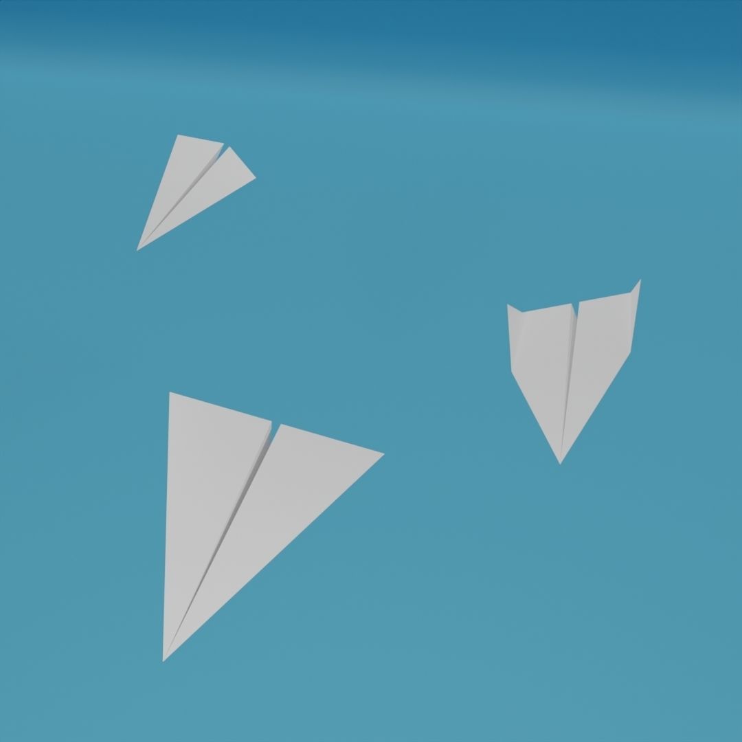 Low Poly Paper Airplanes Free low-poly 3D model_2