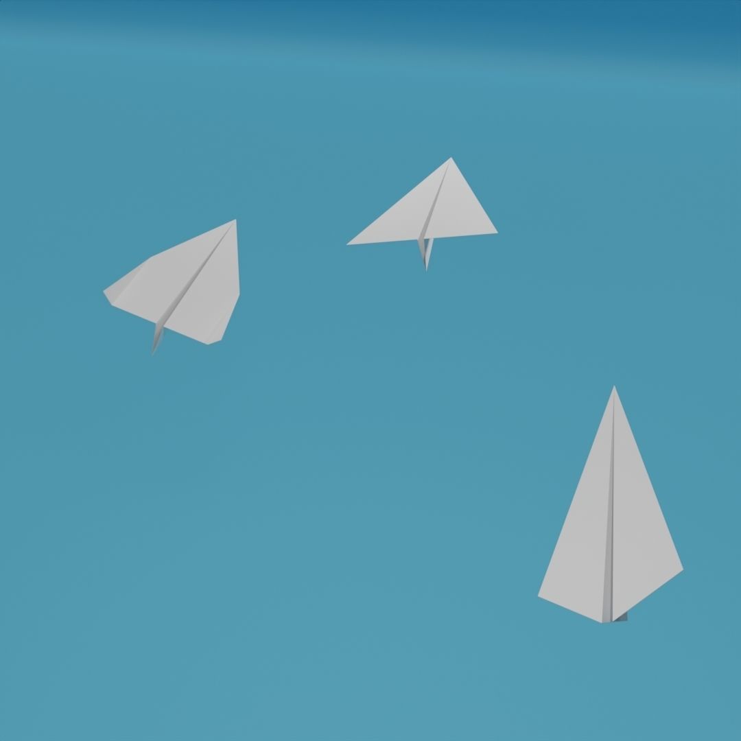 Low Poly Paper Airplanes Free low-poly 3D model_3