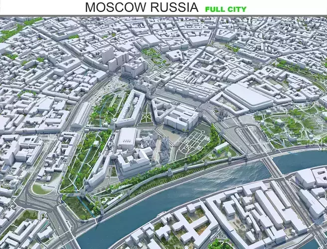 Moscow City Russia  Low-poly 3D model