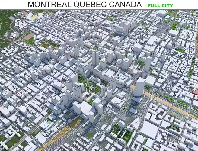 Montreal City Quebec Canada Low-poly 3D model