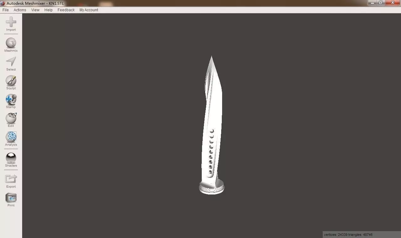 Rotating Dagger 3D print model_0