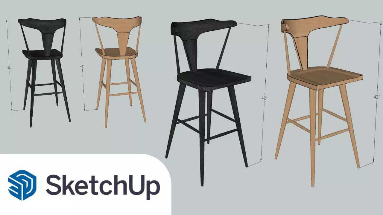 Ripley Bar Counter Stool 3D model_3