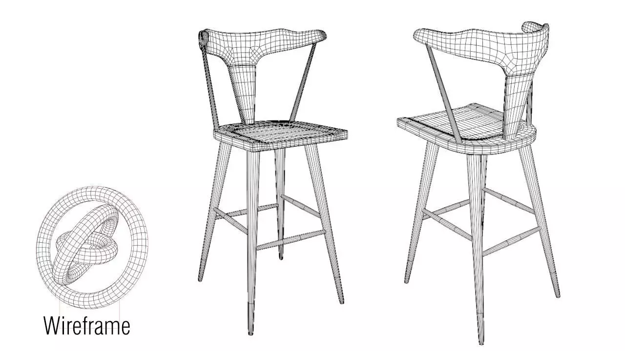 Ripley Bar Counter Stool 3D model_8