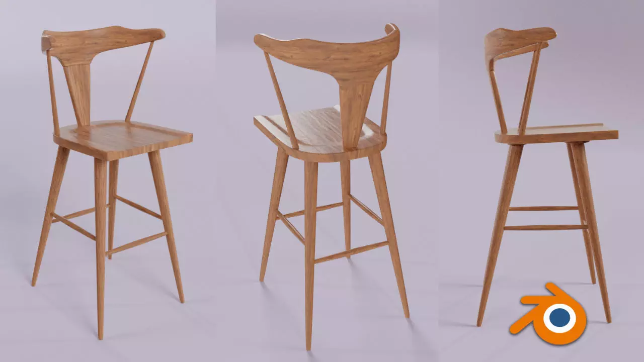 Ripley Bar Counter Stool 3D model_2