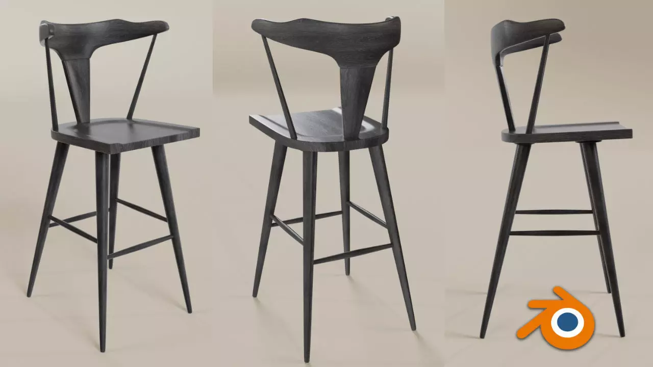 Ripley Bar Counter Stool 3D model_0