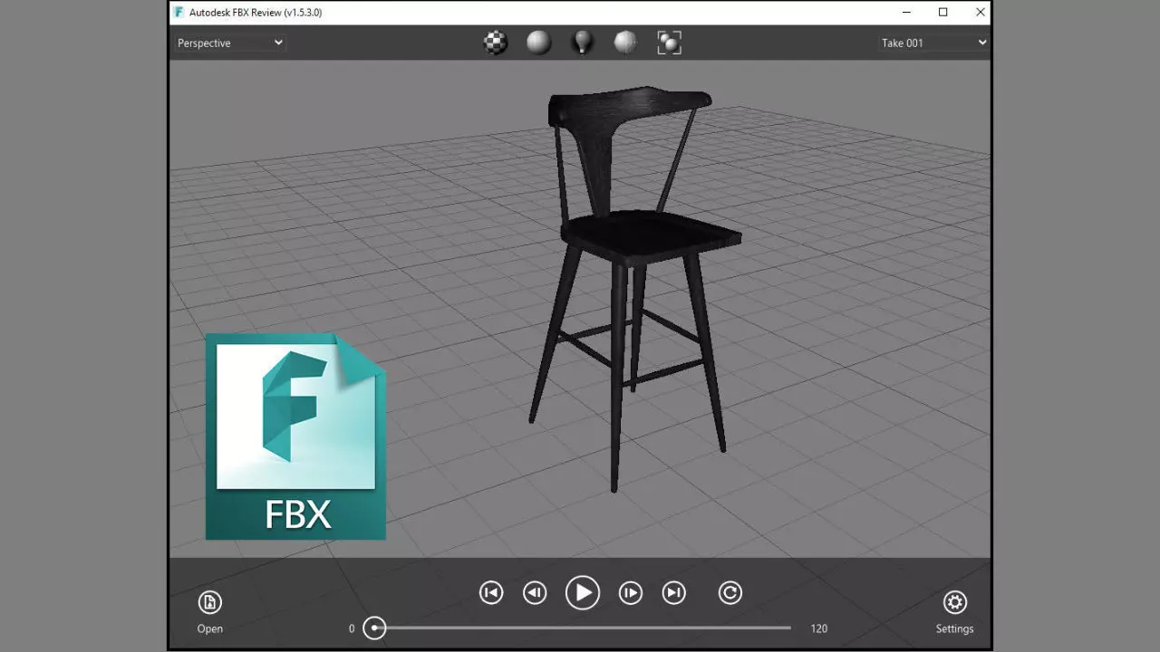 Ripley Bar Counter Stool 3D model_5