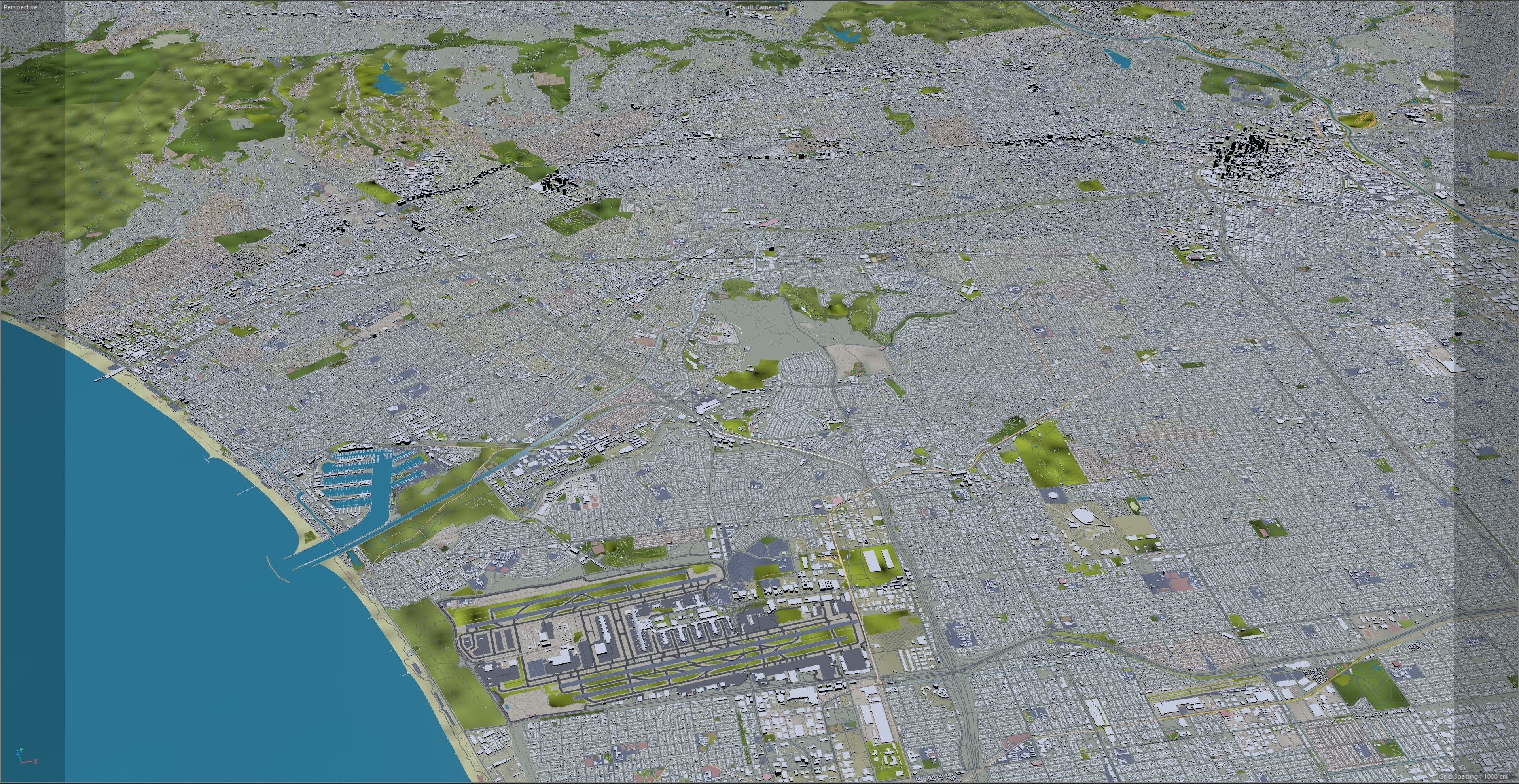 Los Angeles in California USA 95km Low-poly 3D model_27