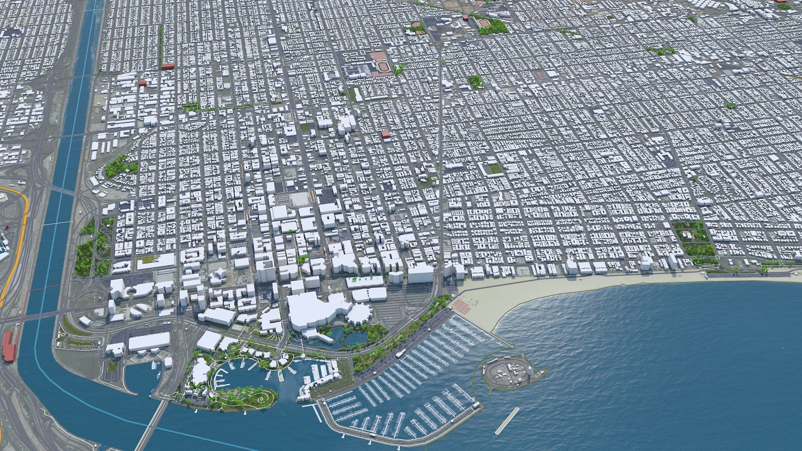 Los Angeles in California USA 95km Low-poly 3D model_8