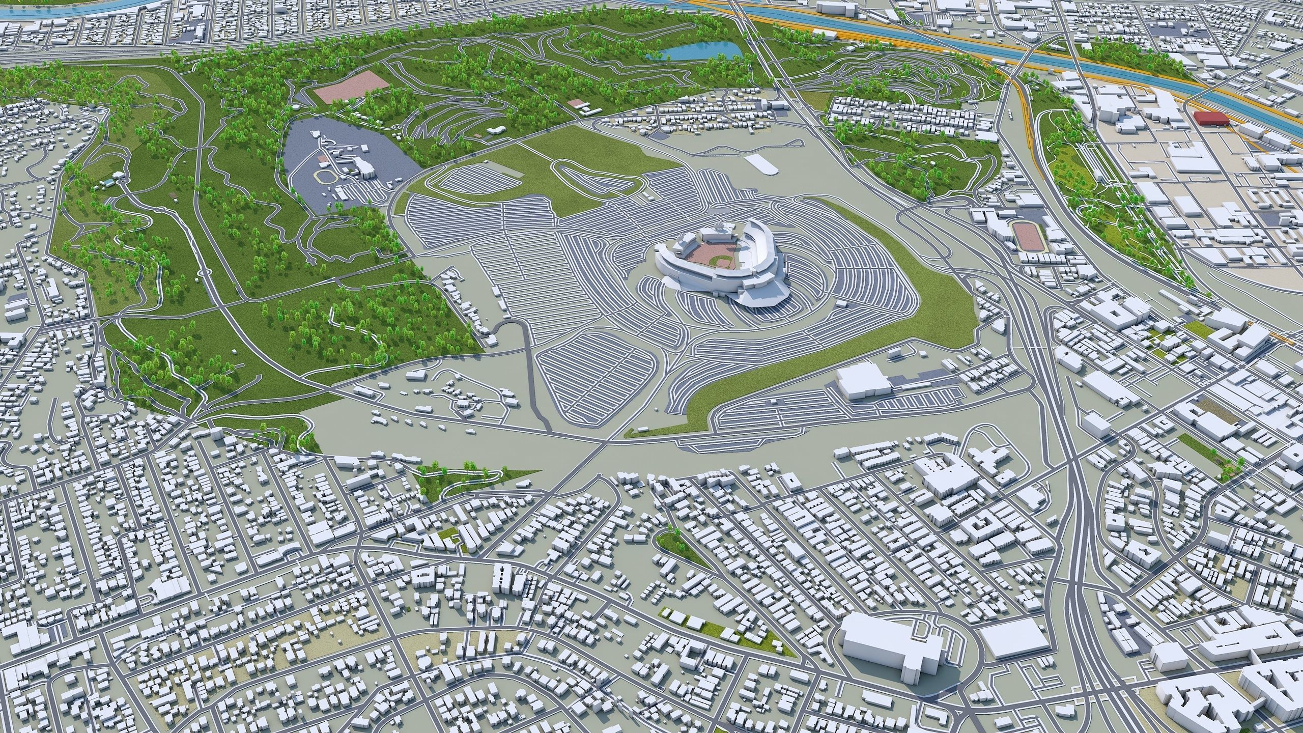 Los Angeles in California USA 95km Low-poly 3D model_10