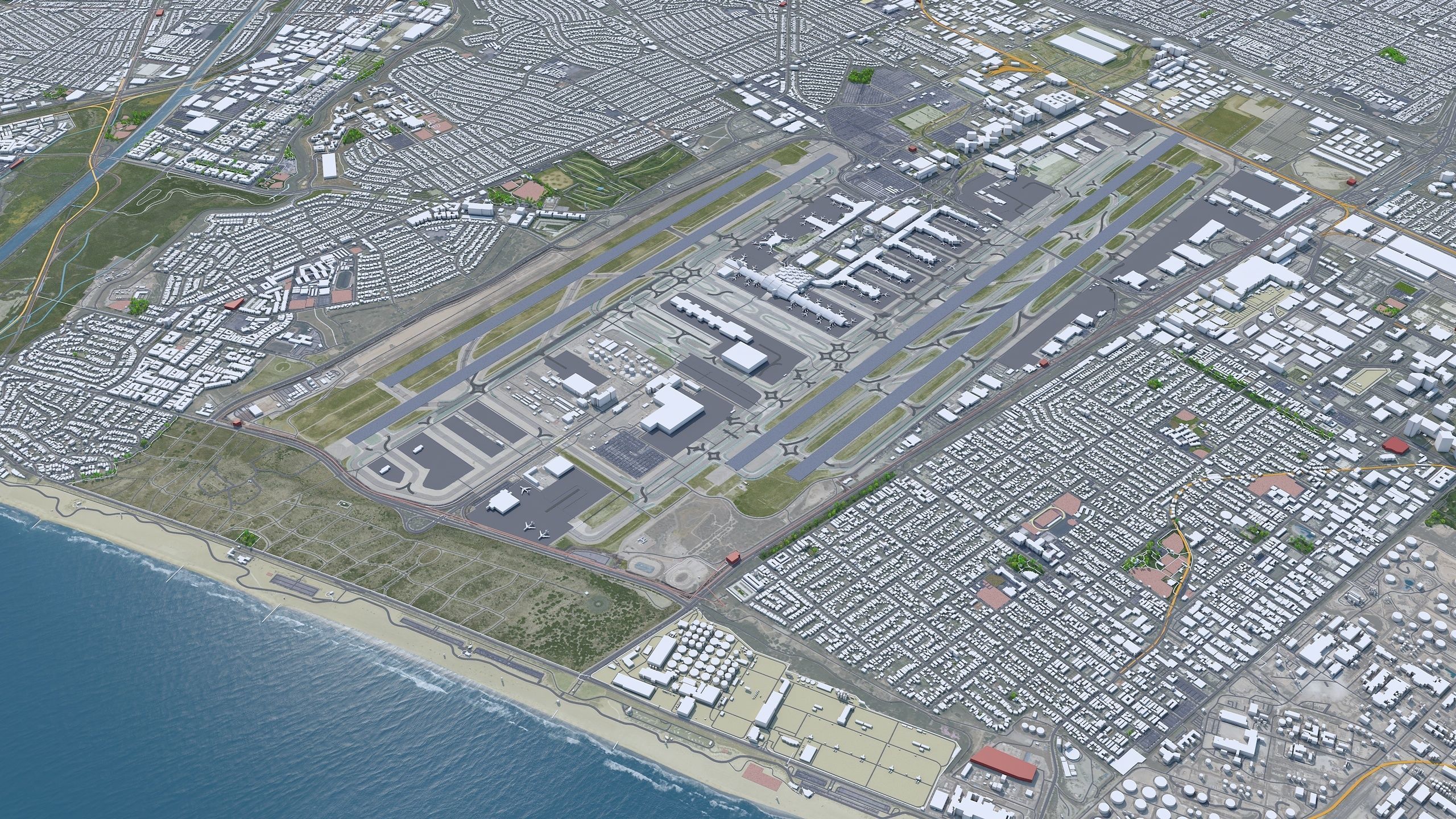 Los Angeles in California USA 95km Low-poly 3D model_6