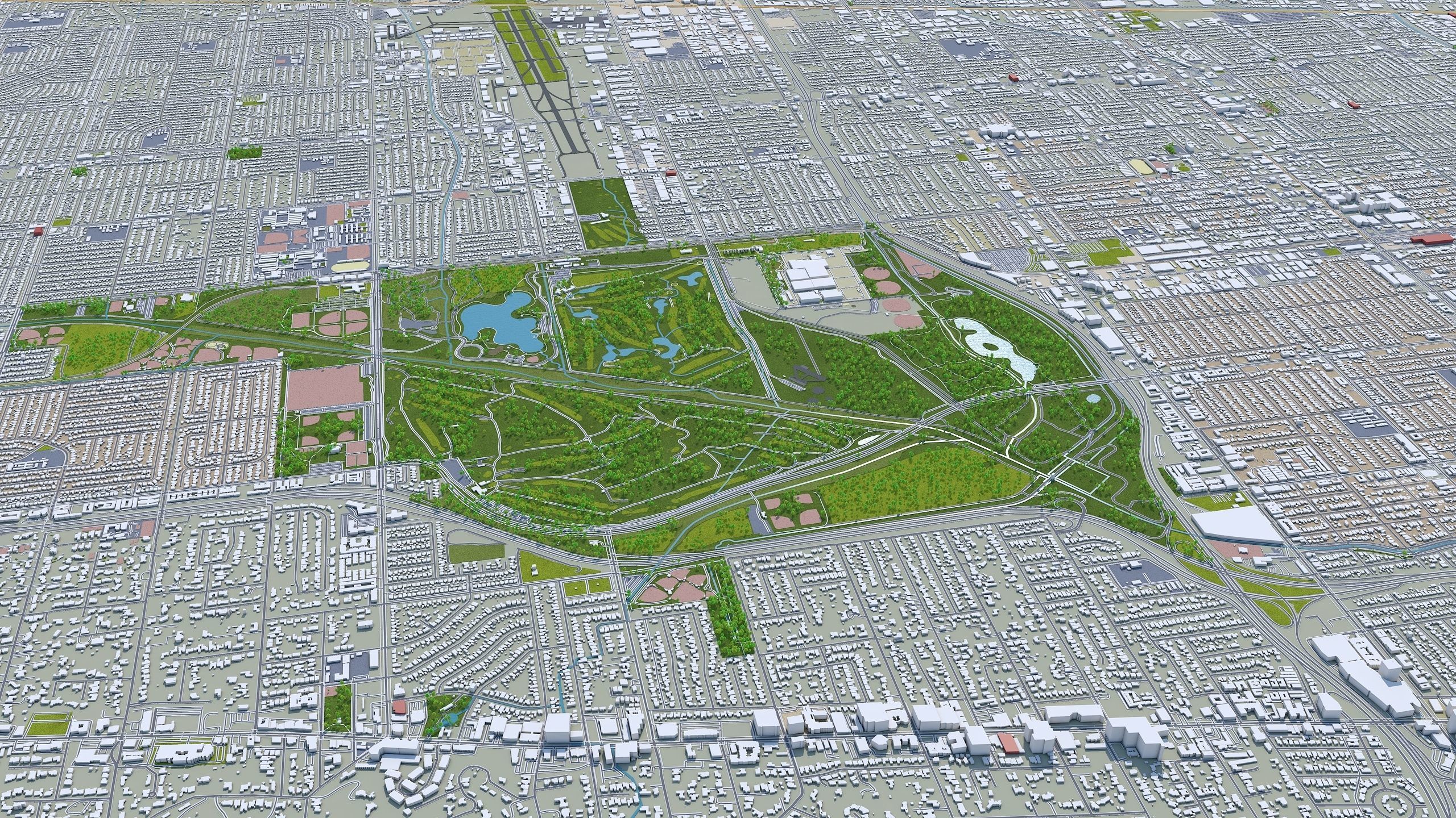 Los Angeles in California USA 95km Low-poly 3D model_15