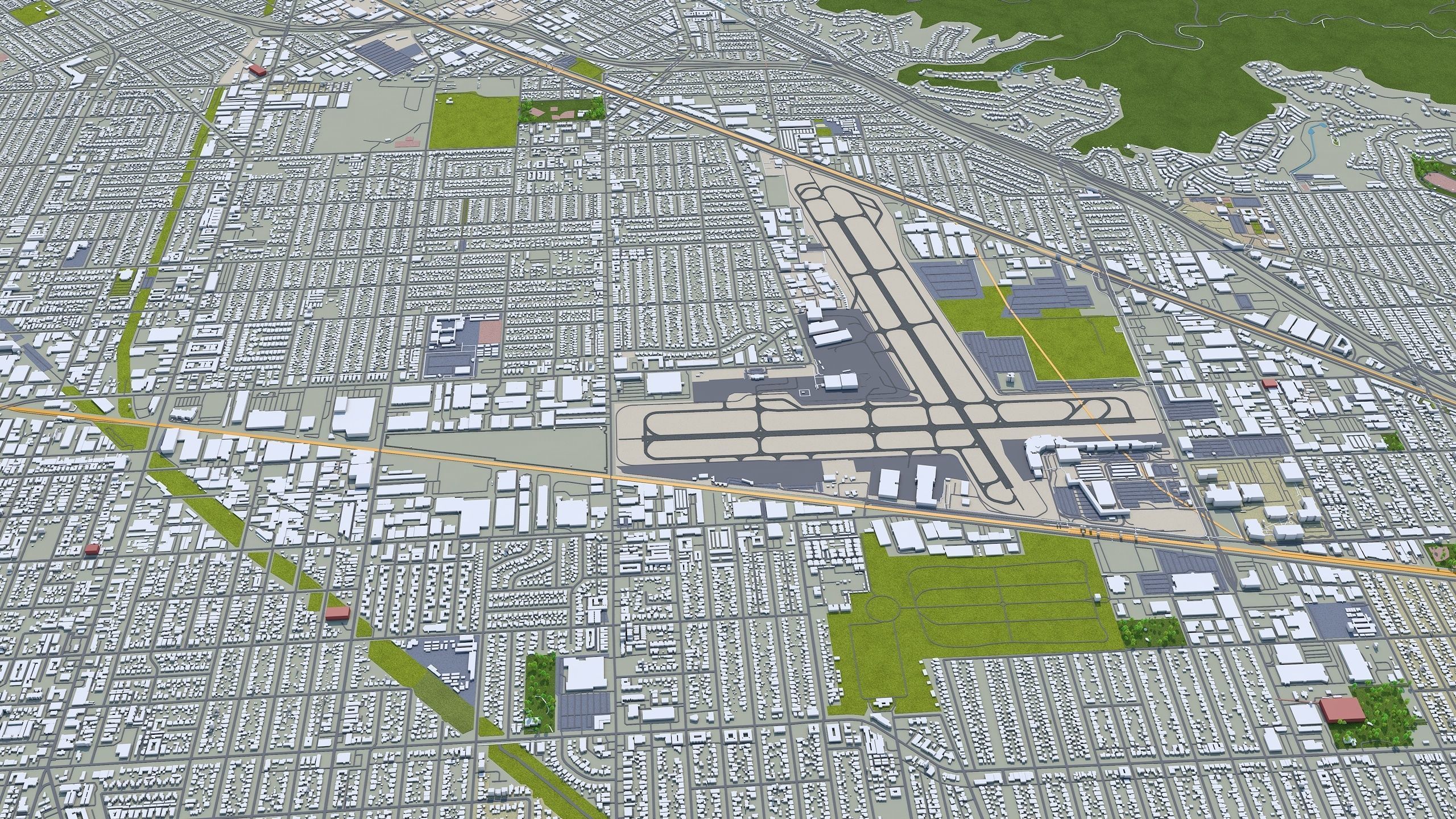 Los Angeles in California USA 95km Low-poly 3D model_19
