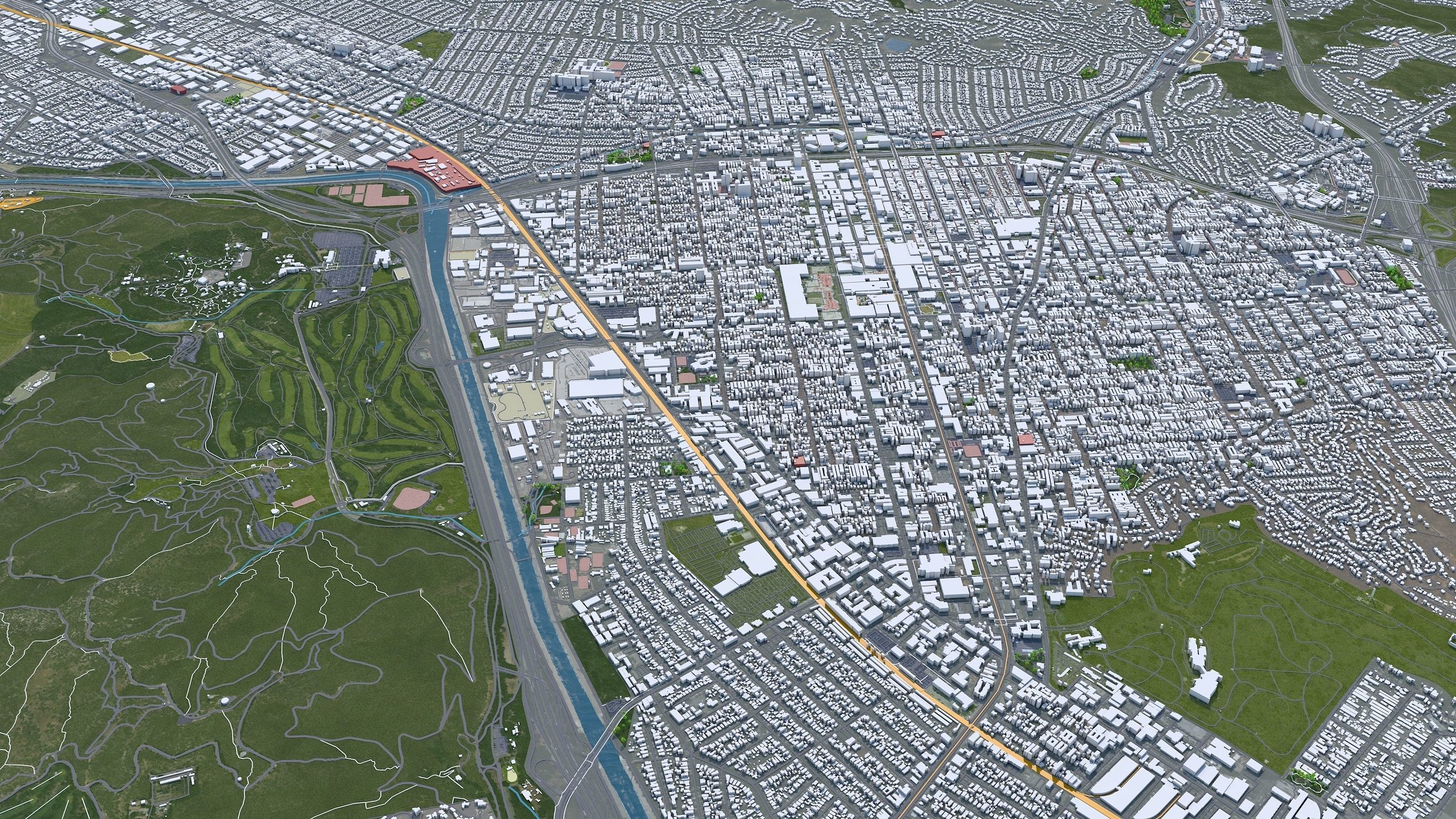 Los Angeles in California USA 95km Low-poly 3D model_9