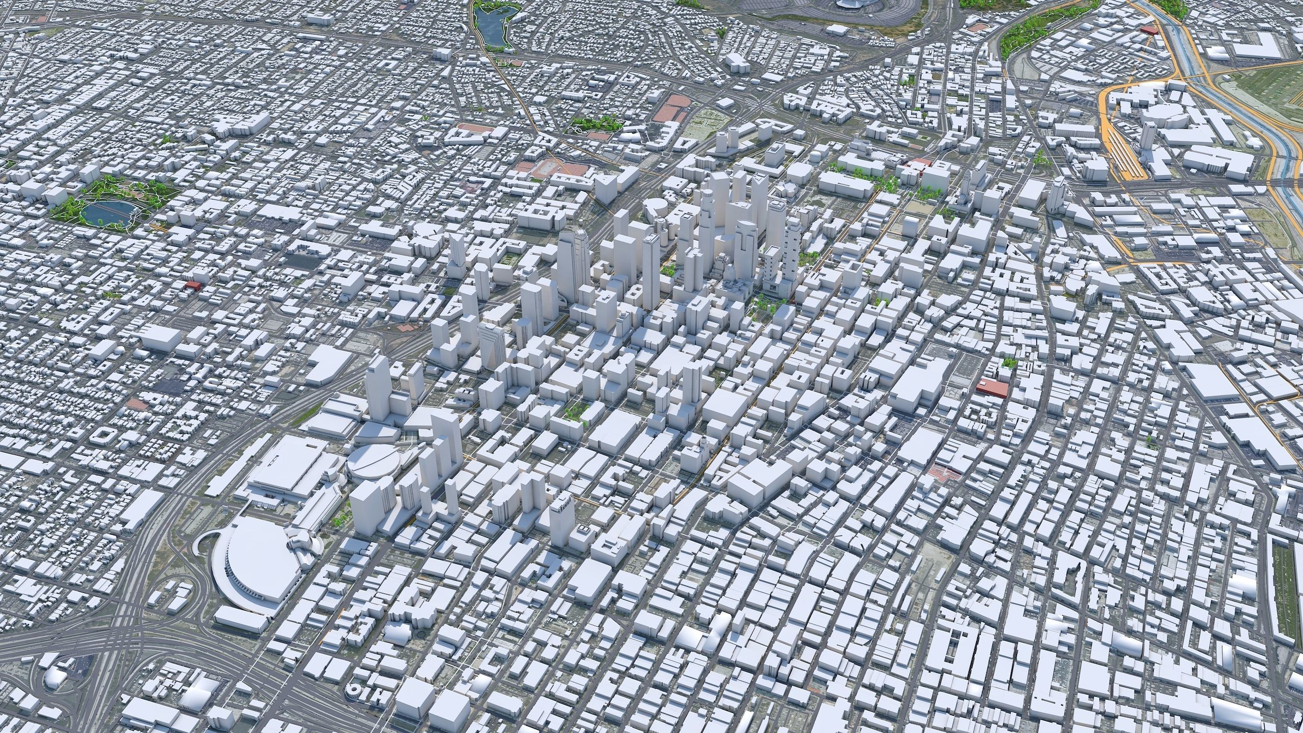 Los Angeles in California USA 95km Low-poly 3D model_2