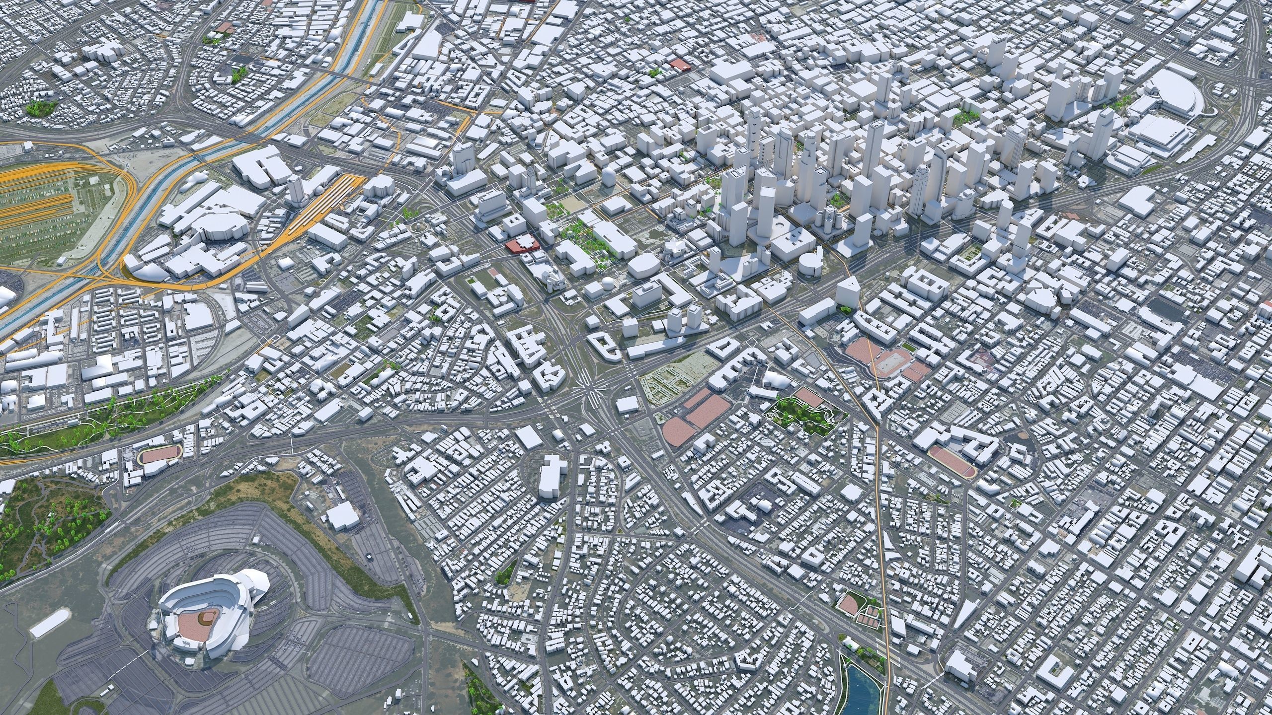 Los Angeles in California USA 95km Low-poly 3D model_4