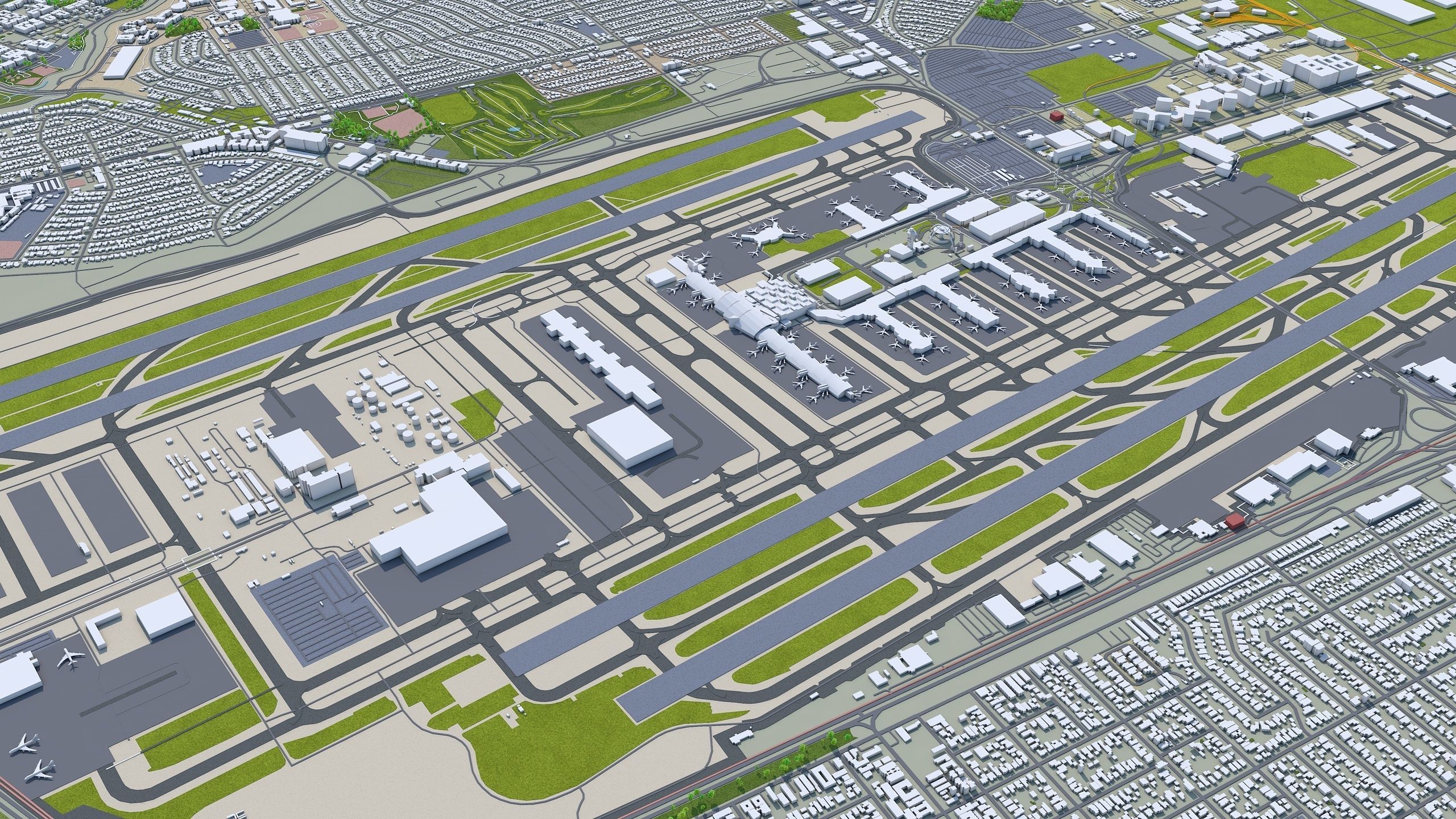 Los Angeles in California USA 95km Low-poly 3D model_20