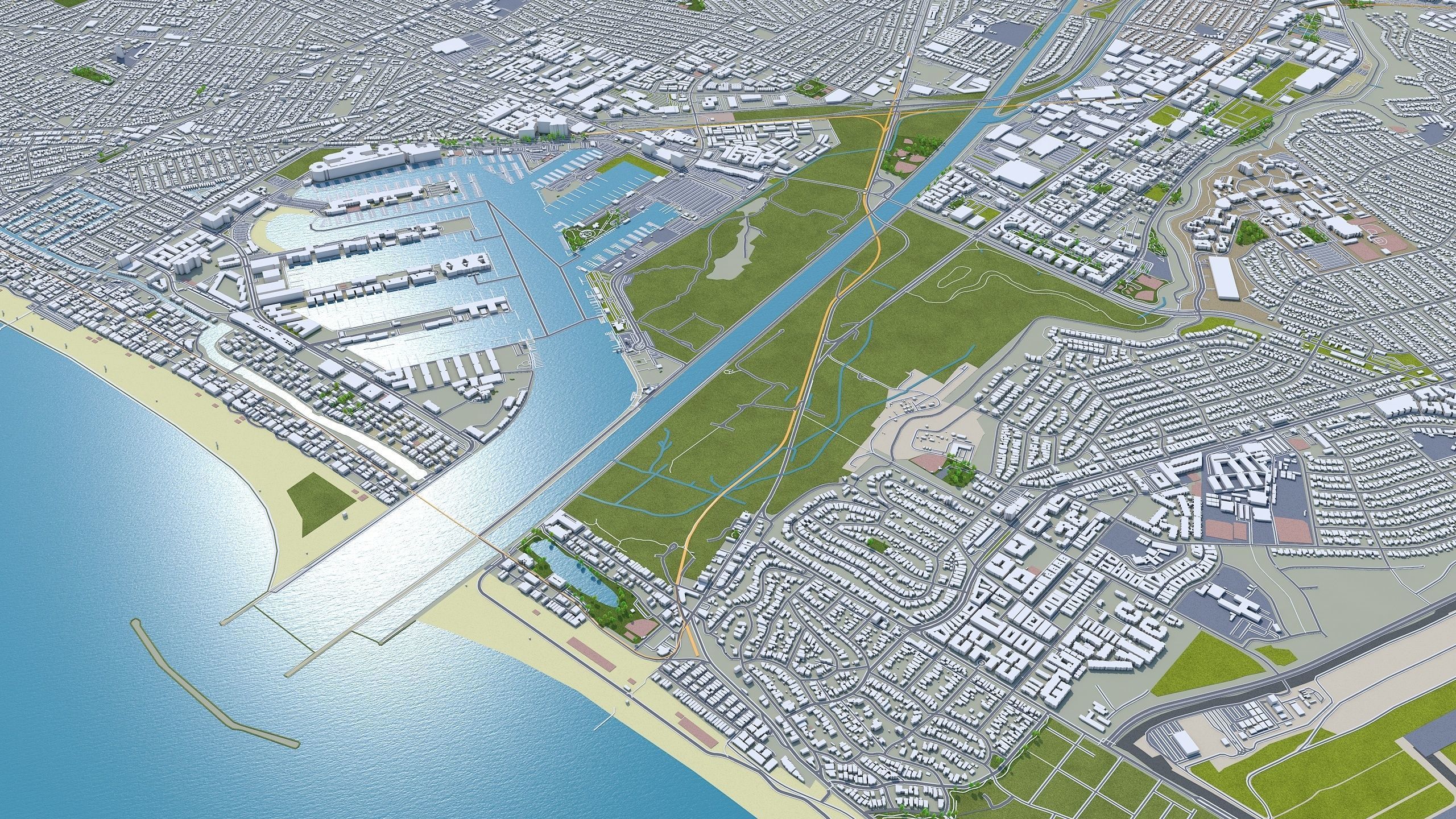Los Angeles in California USA 95km Low-poly 3D model_18