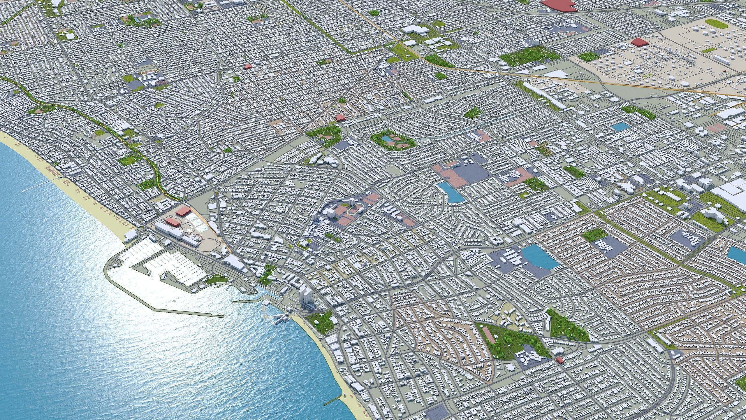 Los Angeles in California USA 95km Low-poly 3D model_22