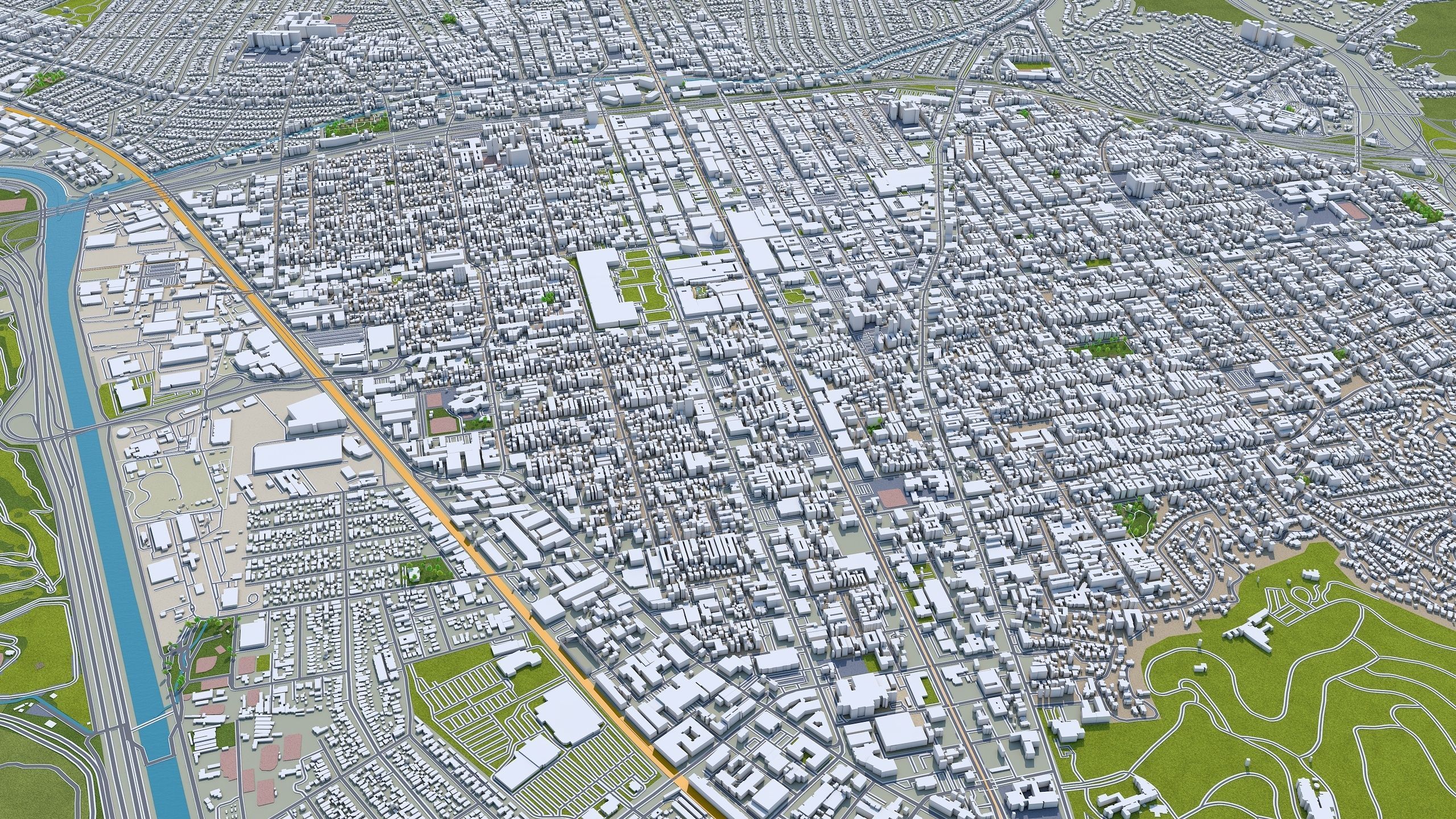Los Angeles in California USA 95km Low-poly 3D model_16