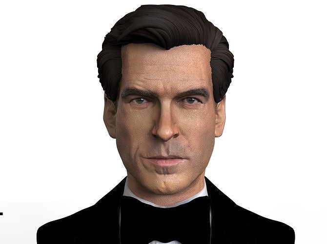 james bond bust statue 3D print model