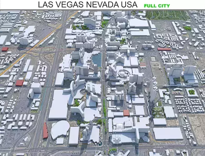 Las Vegas in Nevada USA Low-poly 3D model
