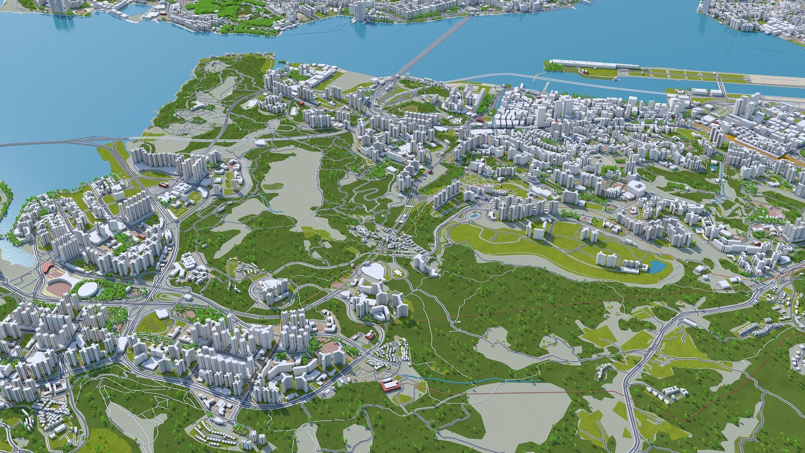 Hong Kong City China Low-poly 3D model_19