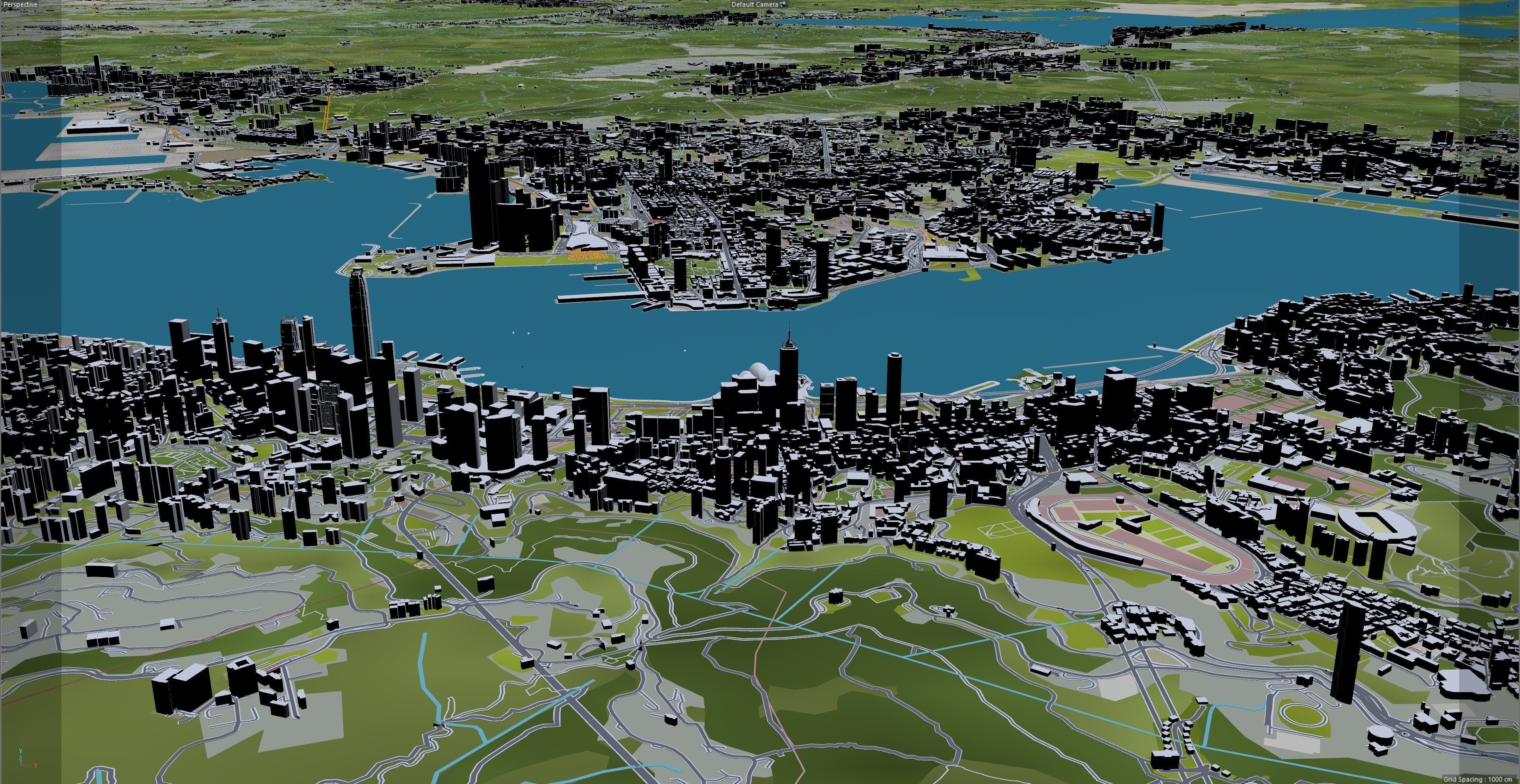 Hong Kong City China Low-poly 3D model_31
