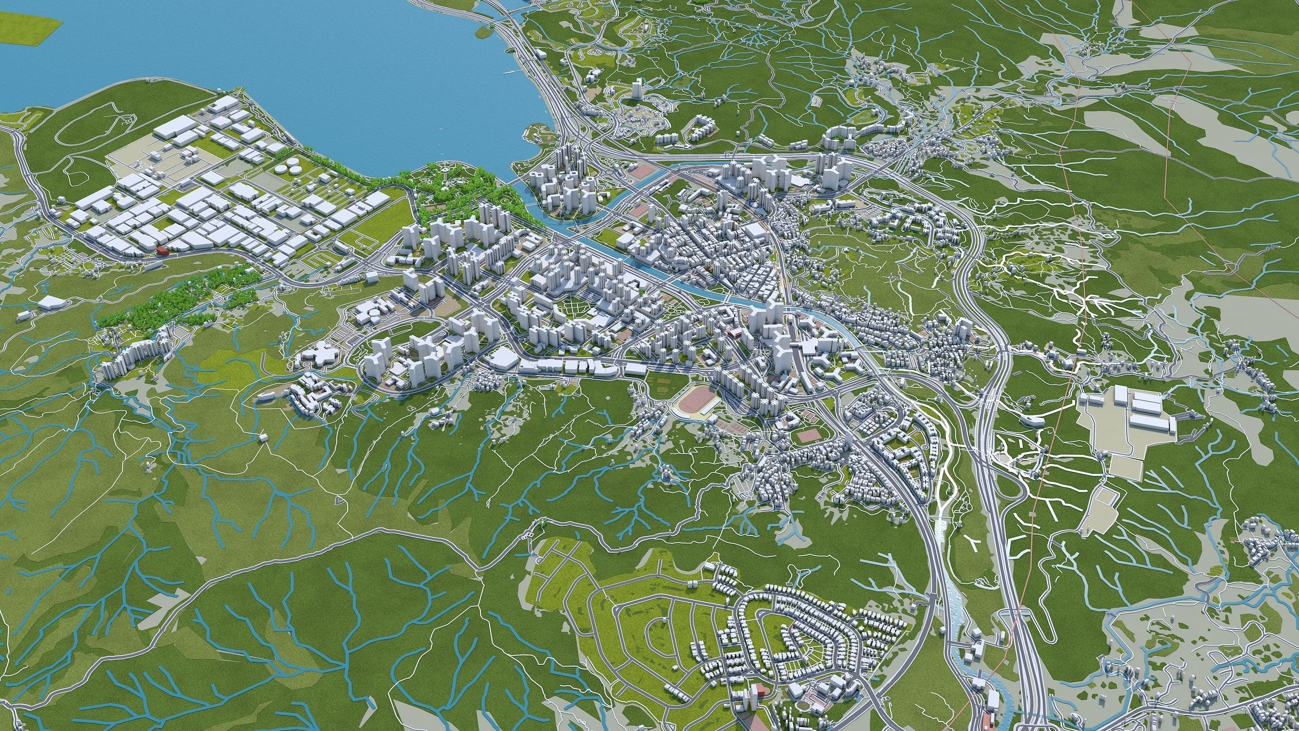 Hong Kong City China Low-poly 3D model_16