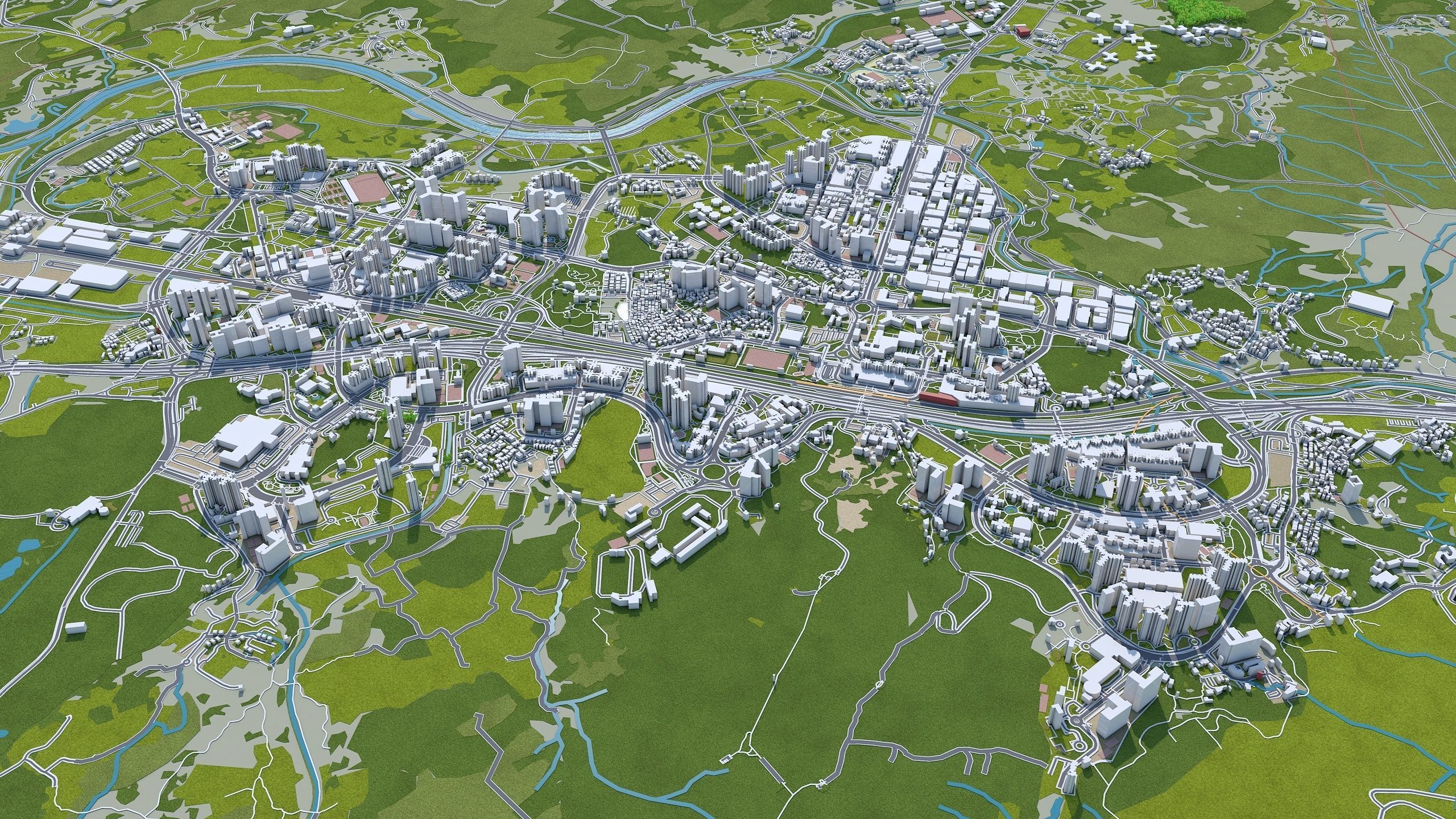 Hong Kong City China Low-poly 3D model_17