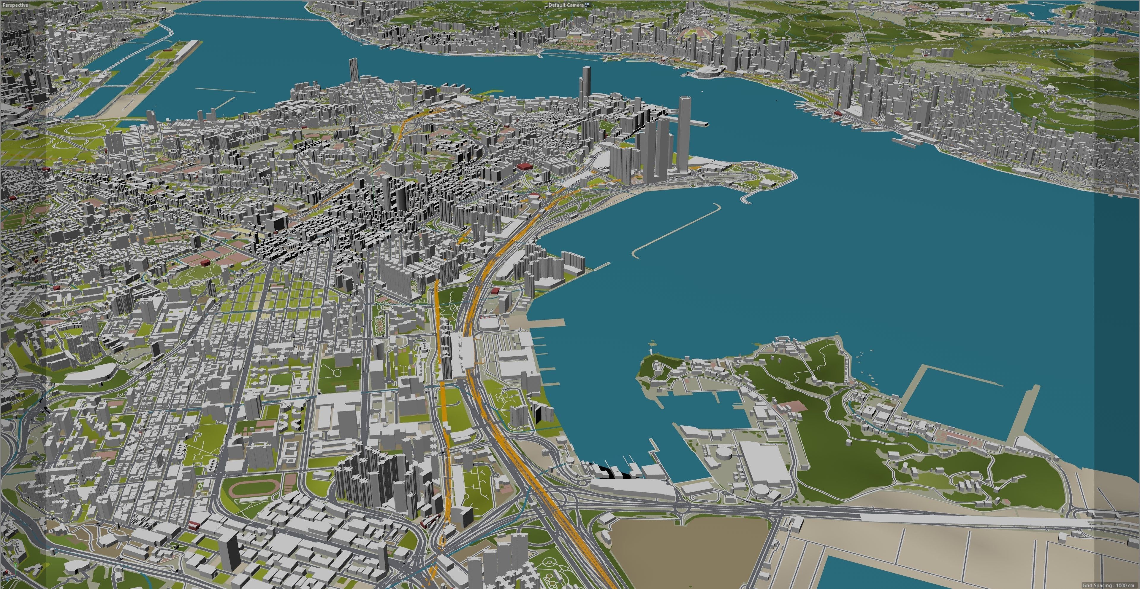 Hong Kong City China Low-poly 3D model_33