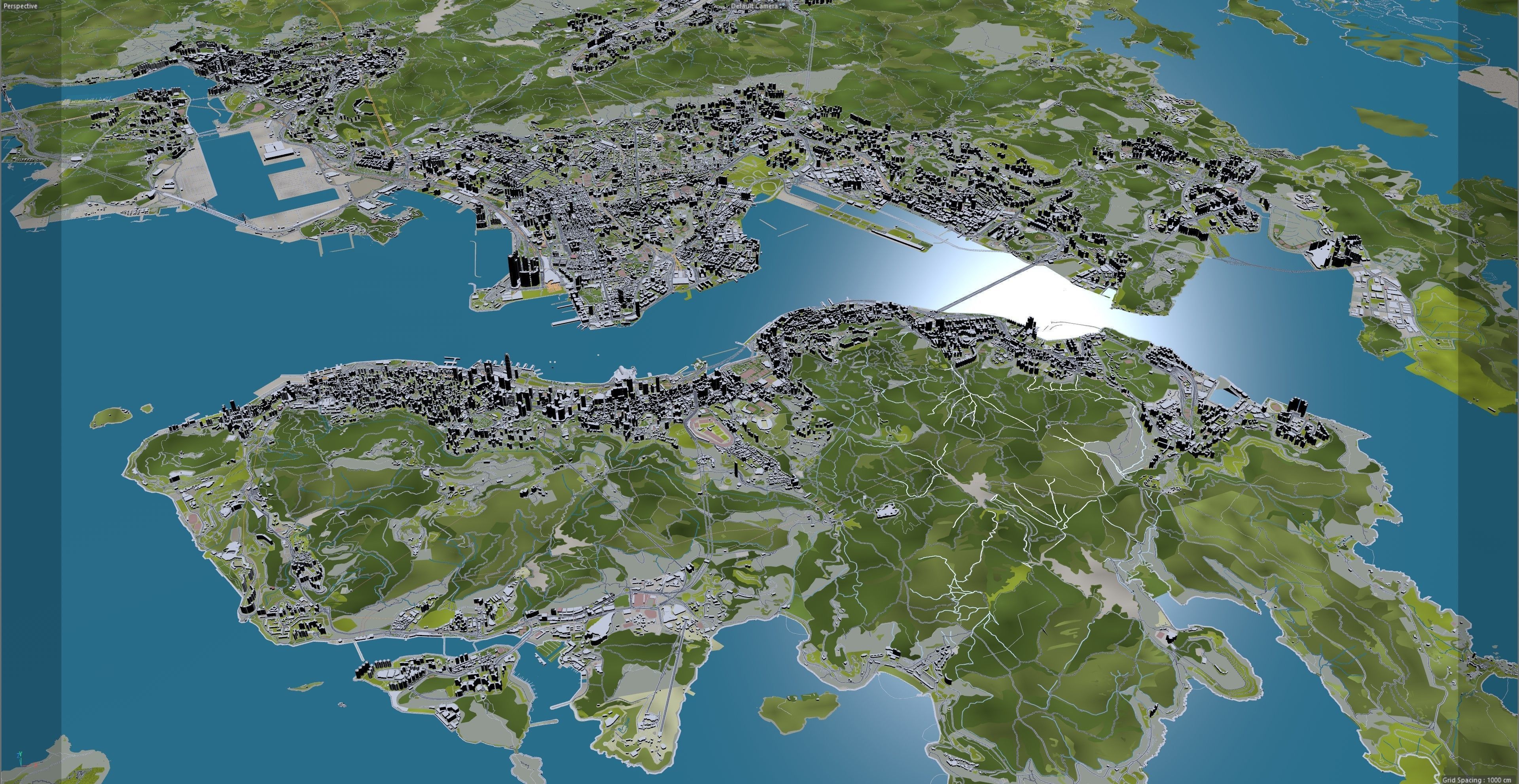 Hong Kong City China Low-poly 3D model_26
