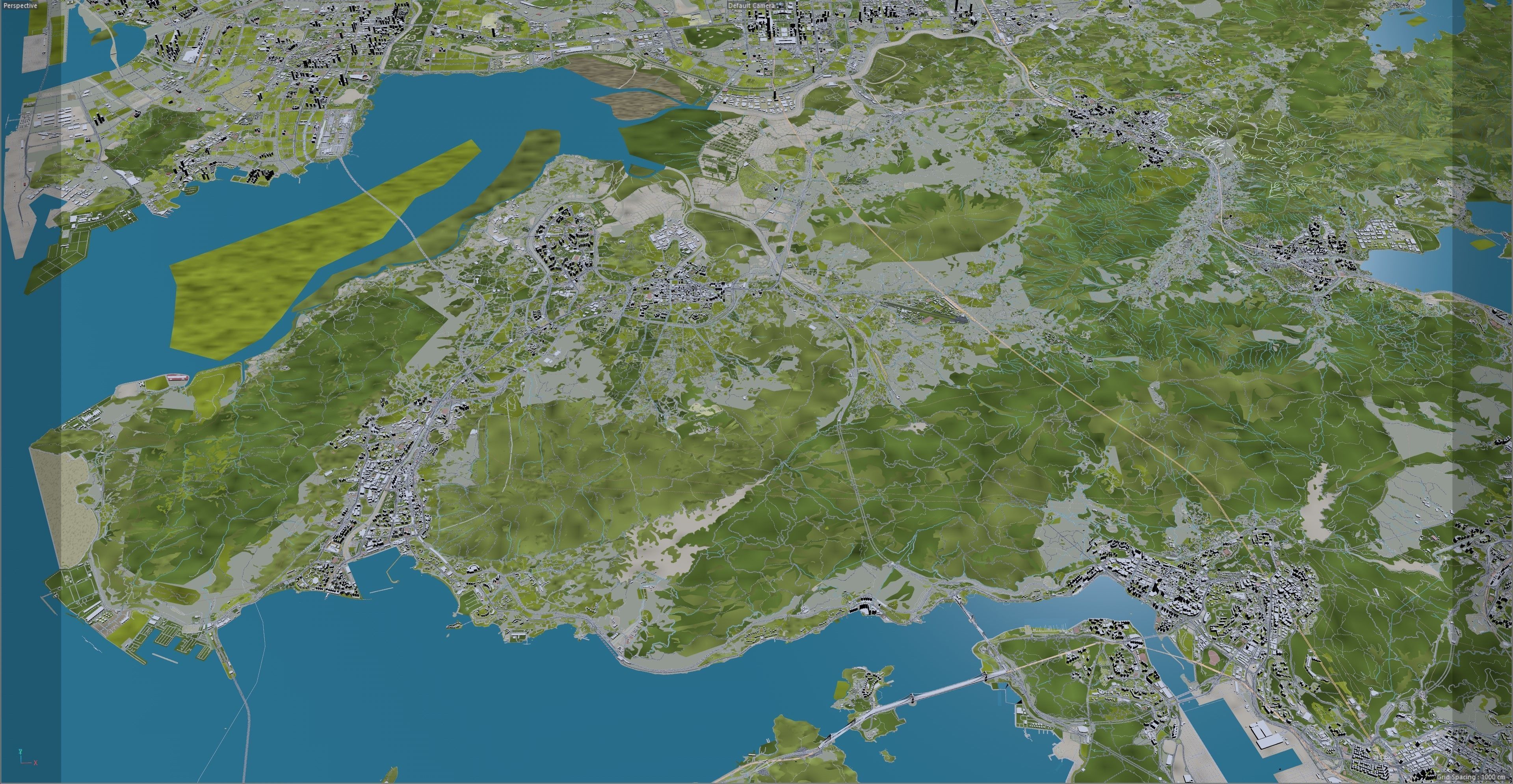 Hong Kong City China Low-poly 3D model_28