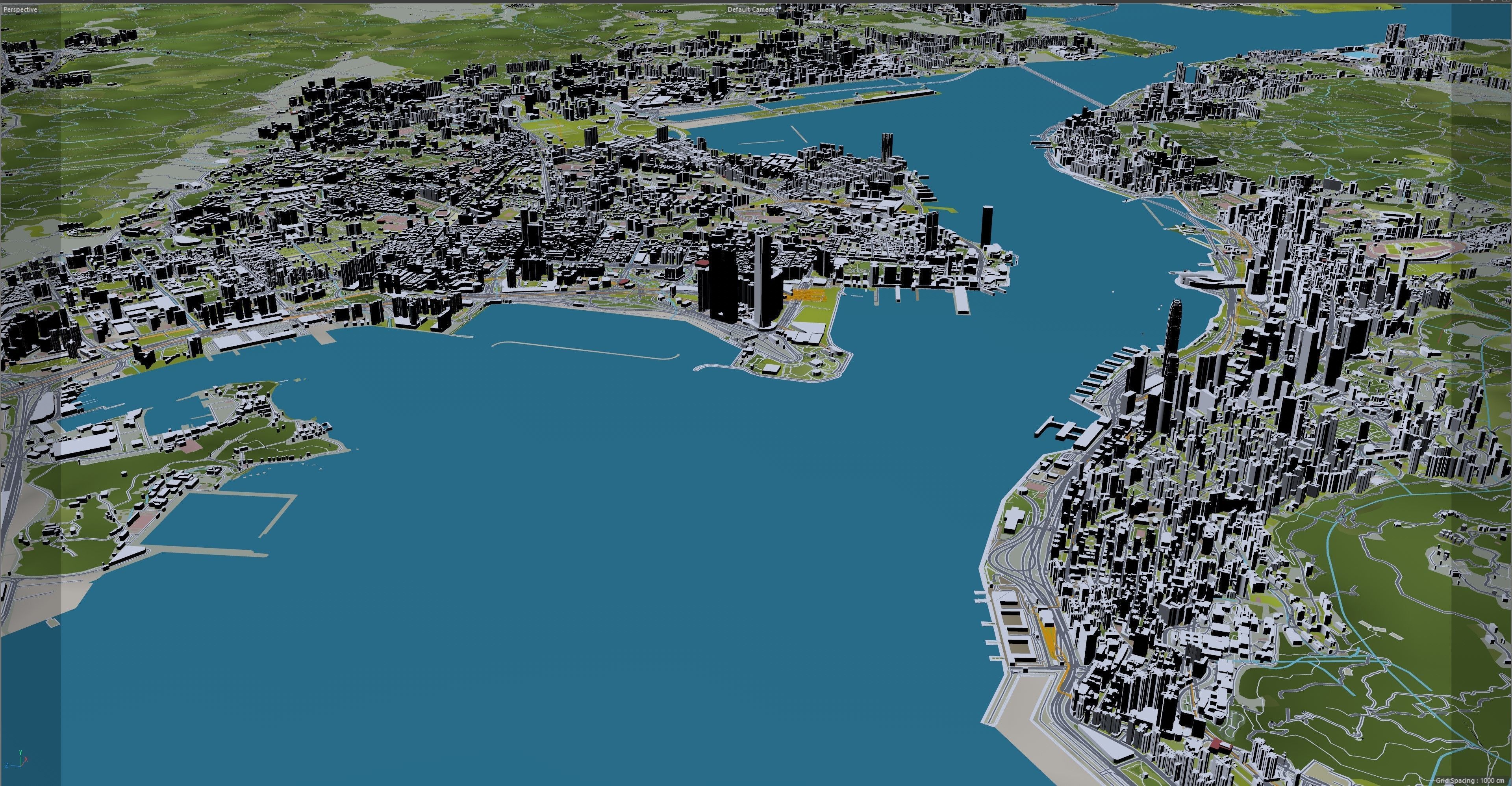 Hong Kong City China Low-poly 3D model_32