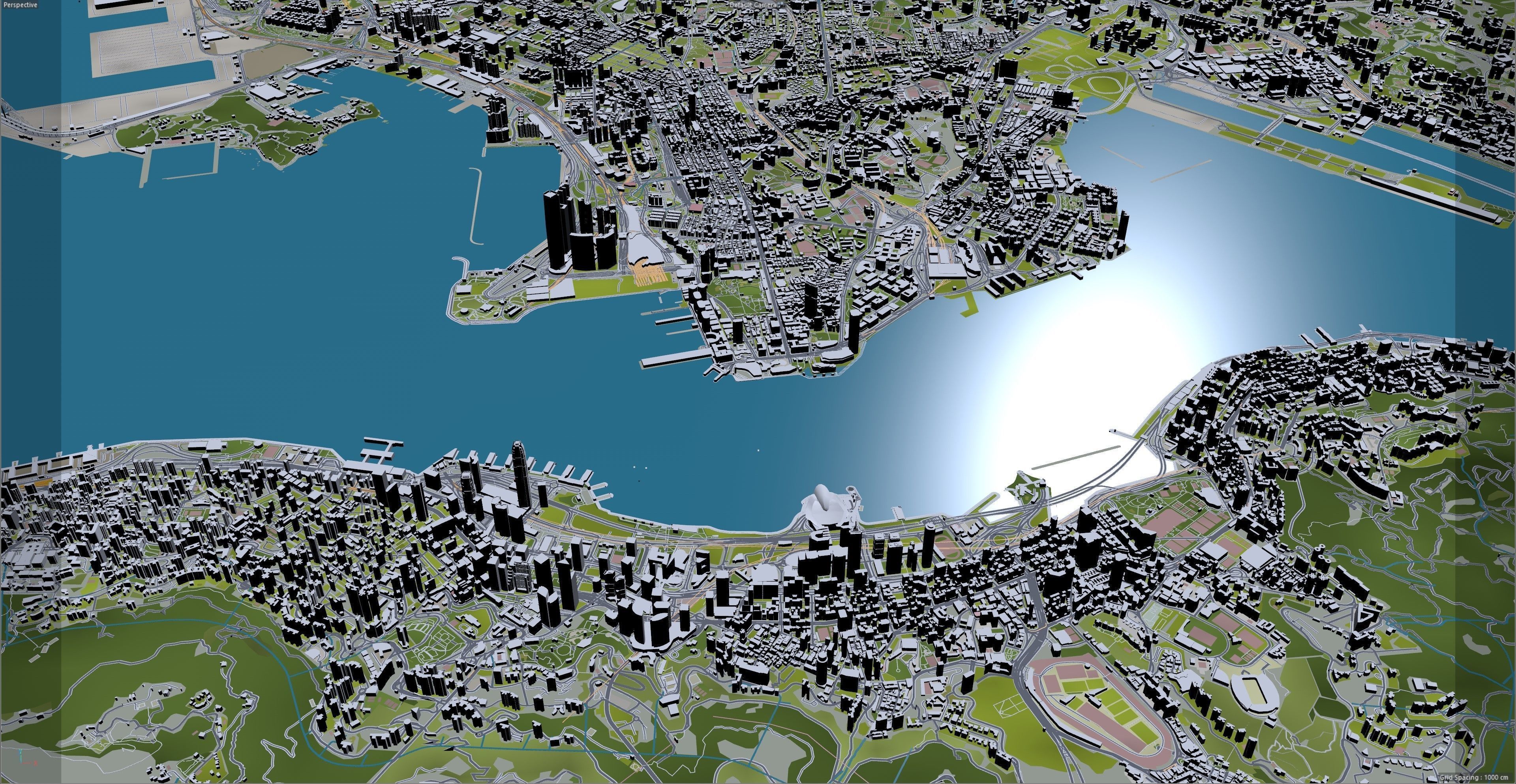 Hong Kong City China Low-poly 3D model_23