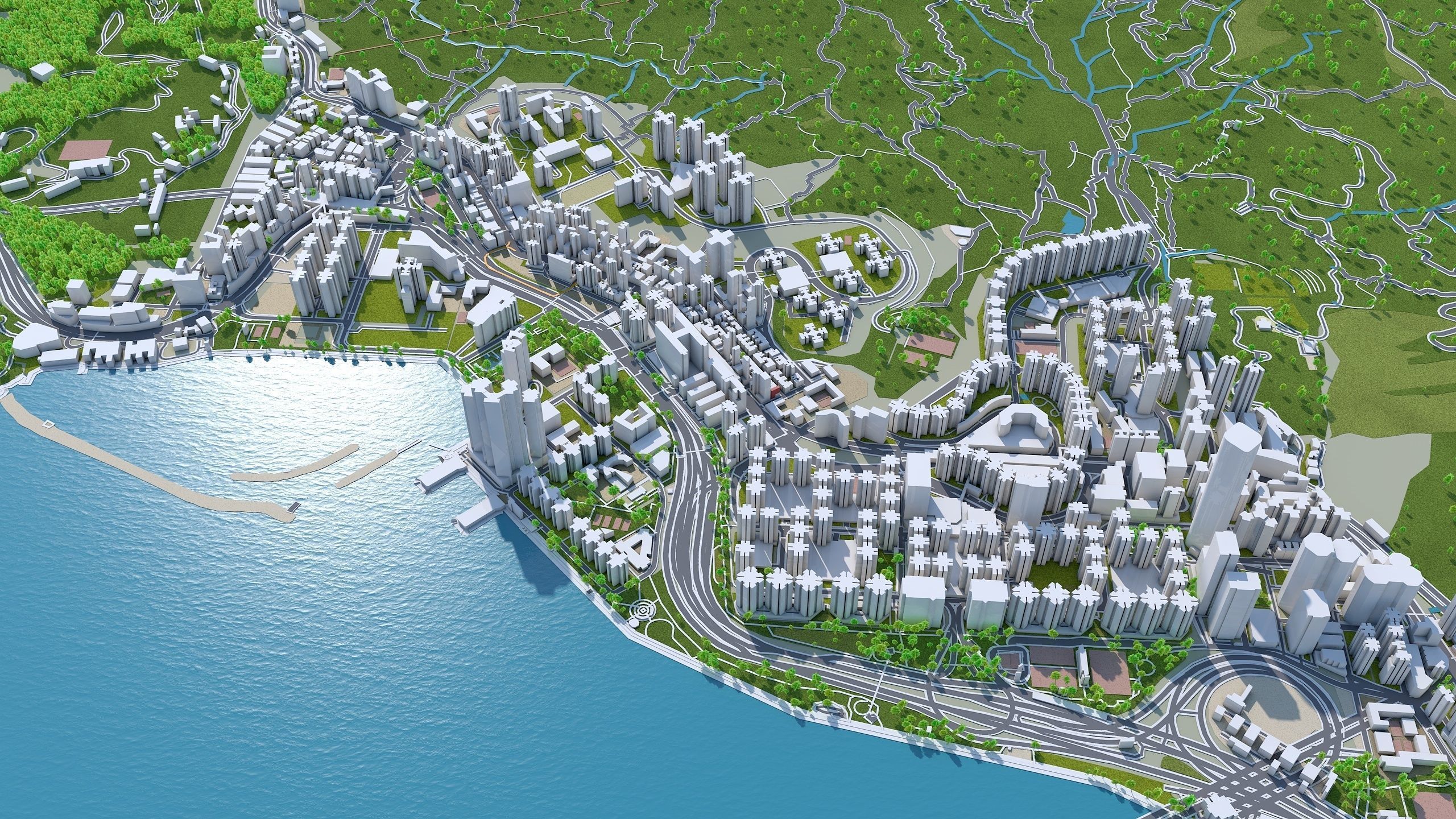 Hong Kong City China Low-poly 3D model_21