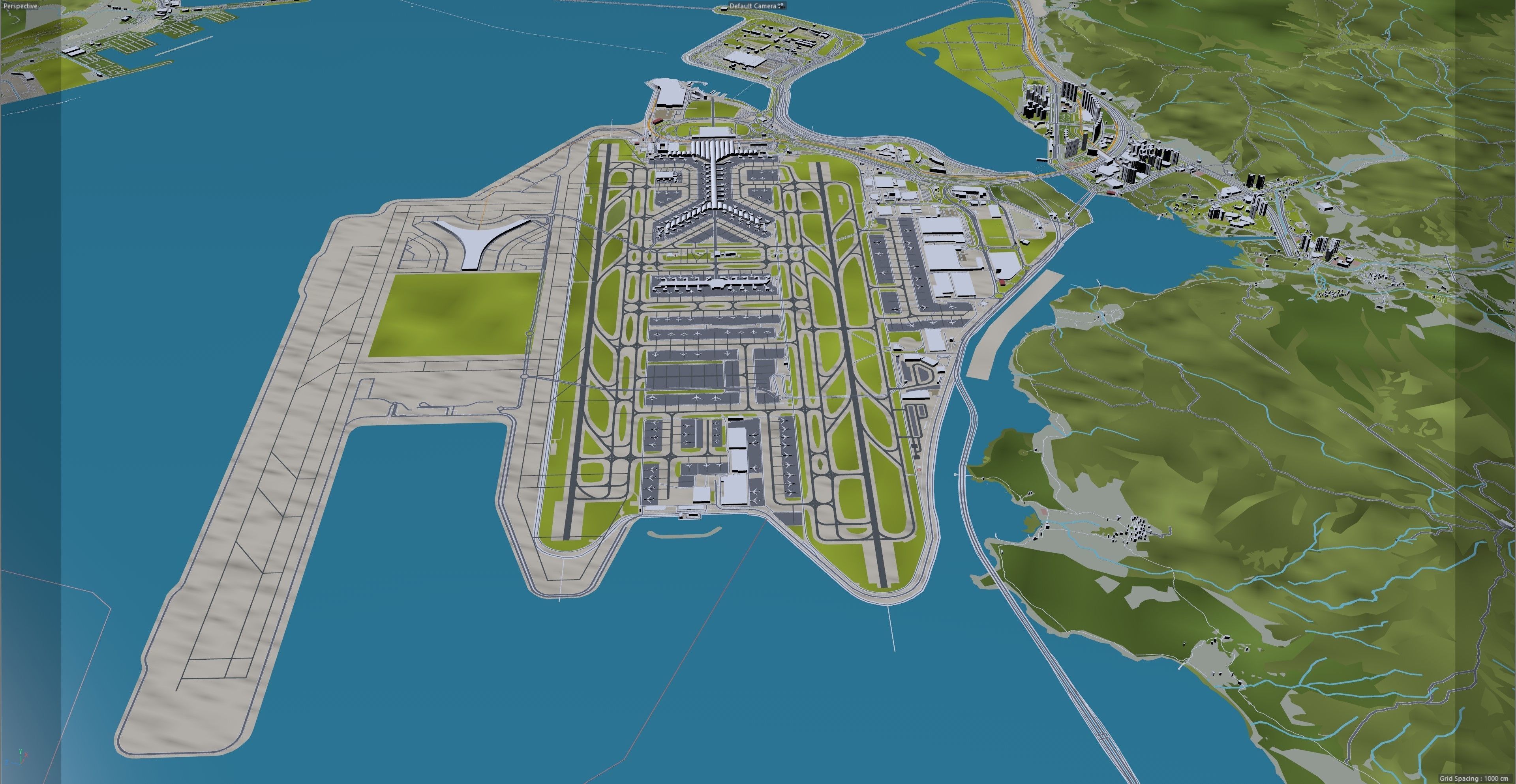 Hong Kong City China Low-poly 3D model_29