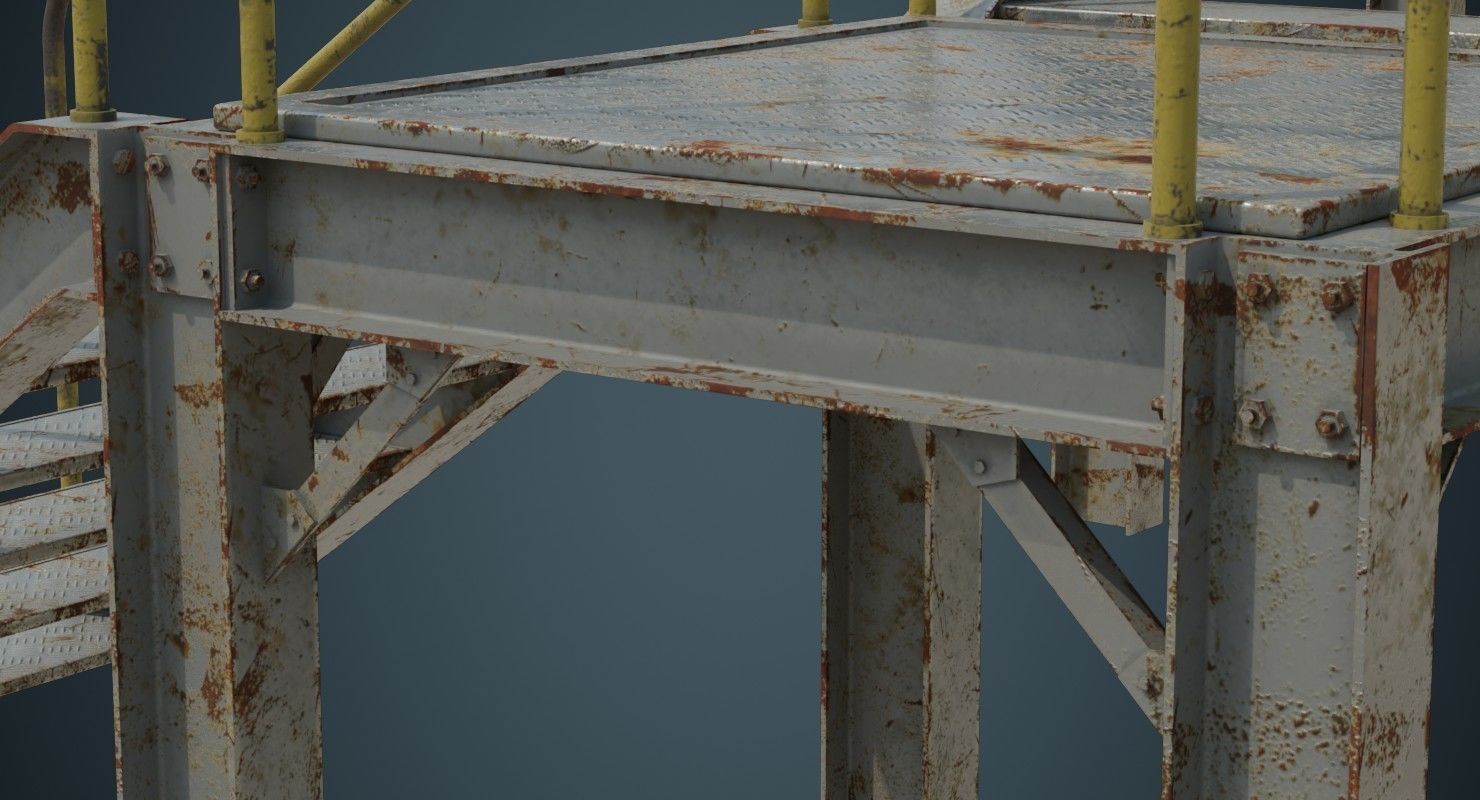 Industrial Platform 1B Low-poly 3D model_8