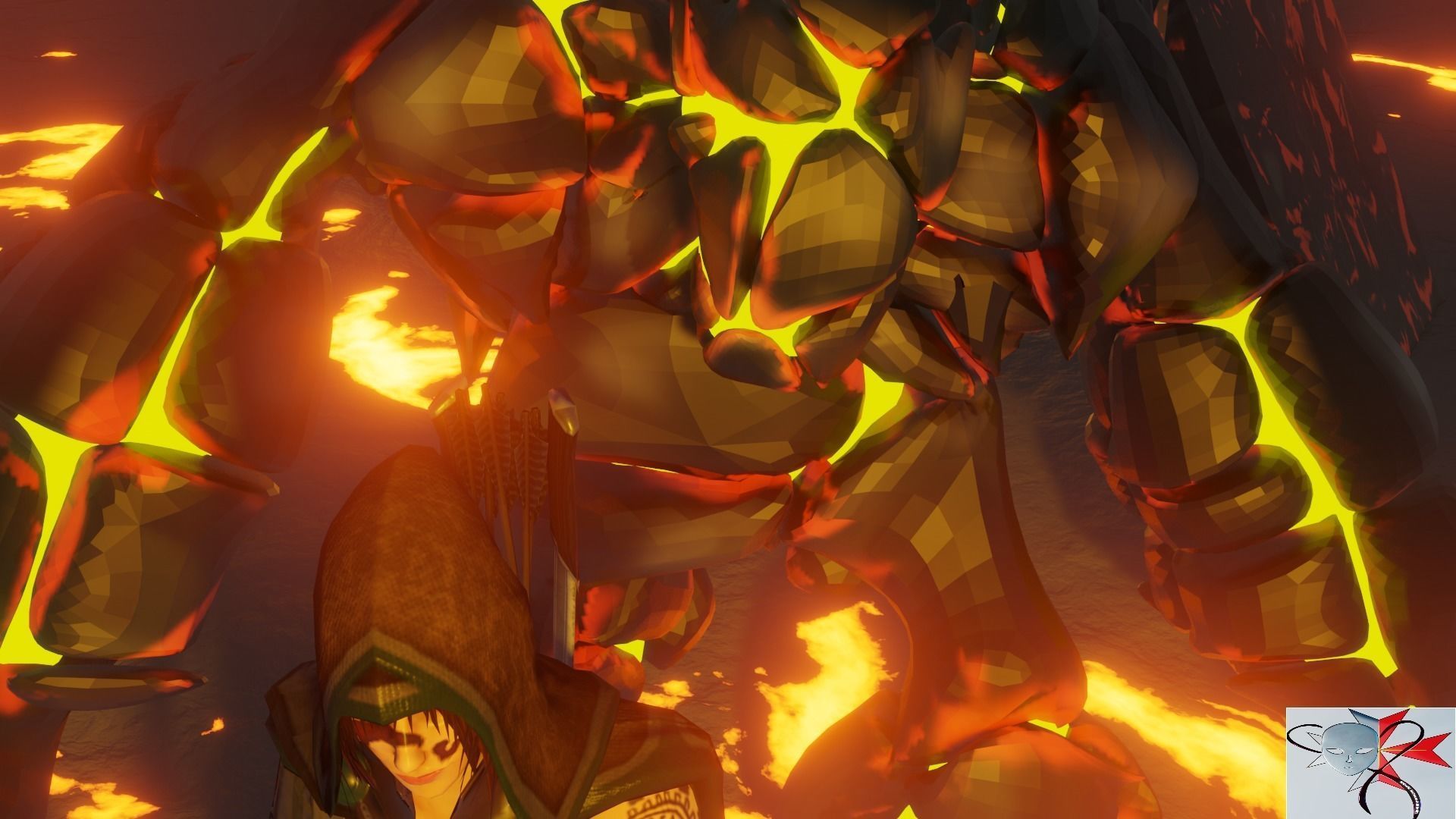 Low Poly Lava Monster Textured Rigged 3 animations included Low-poly 3D model_8