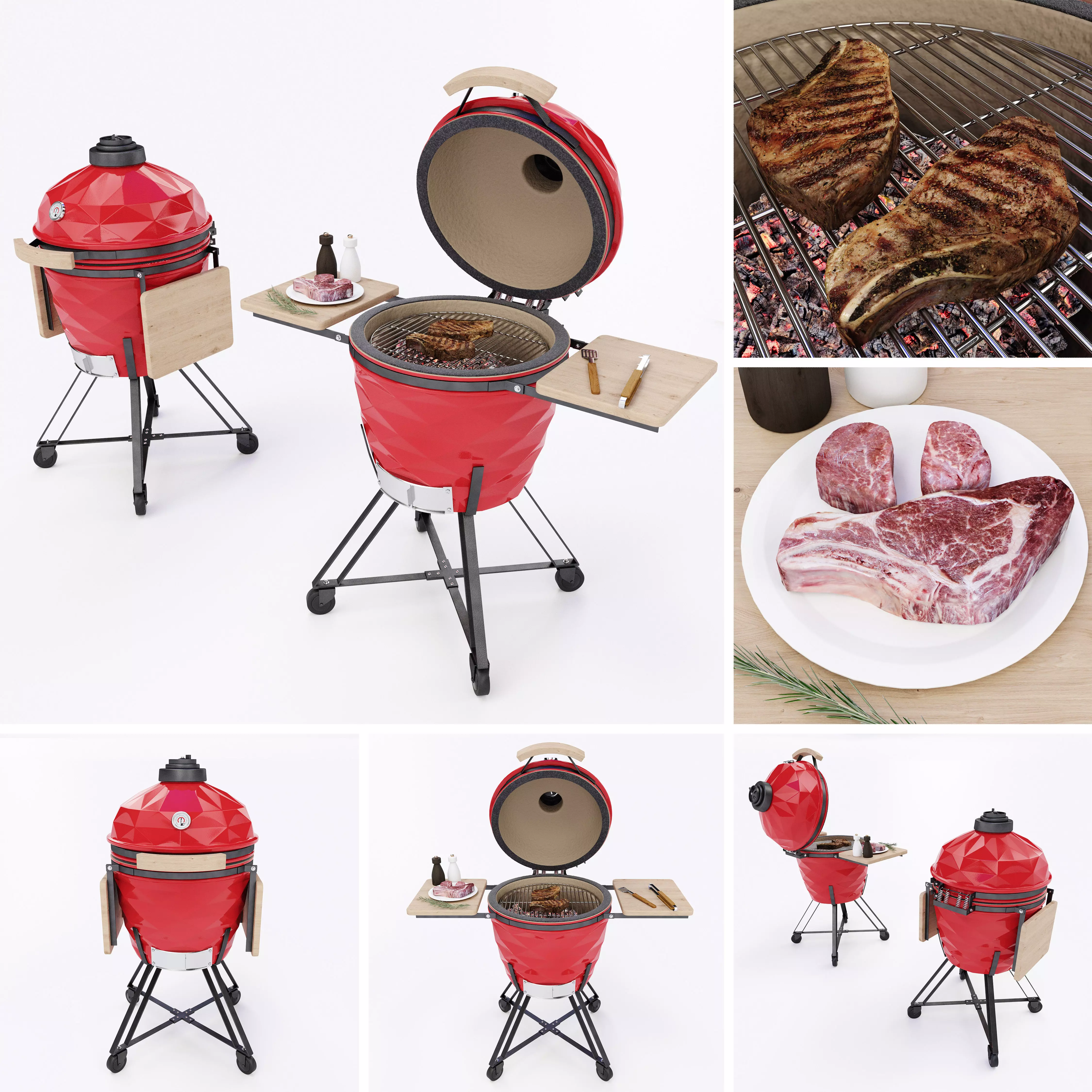 Kamado  grill 3D model_0