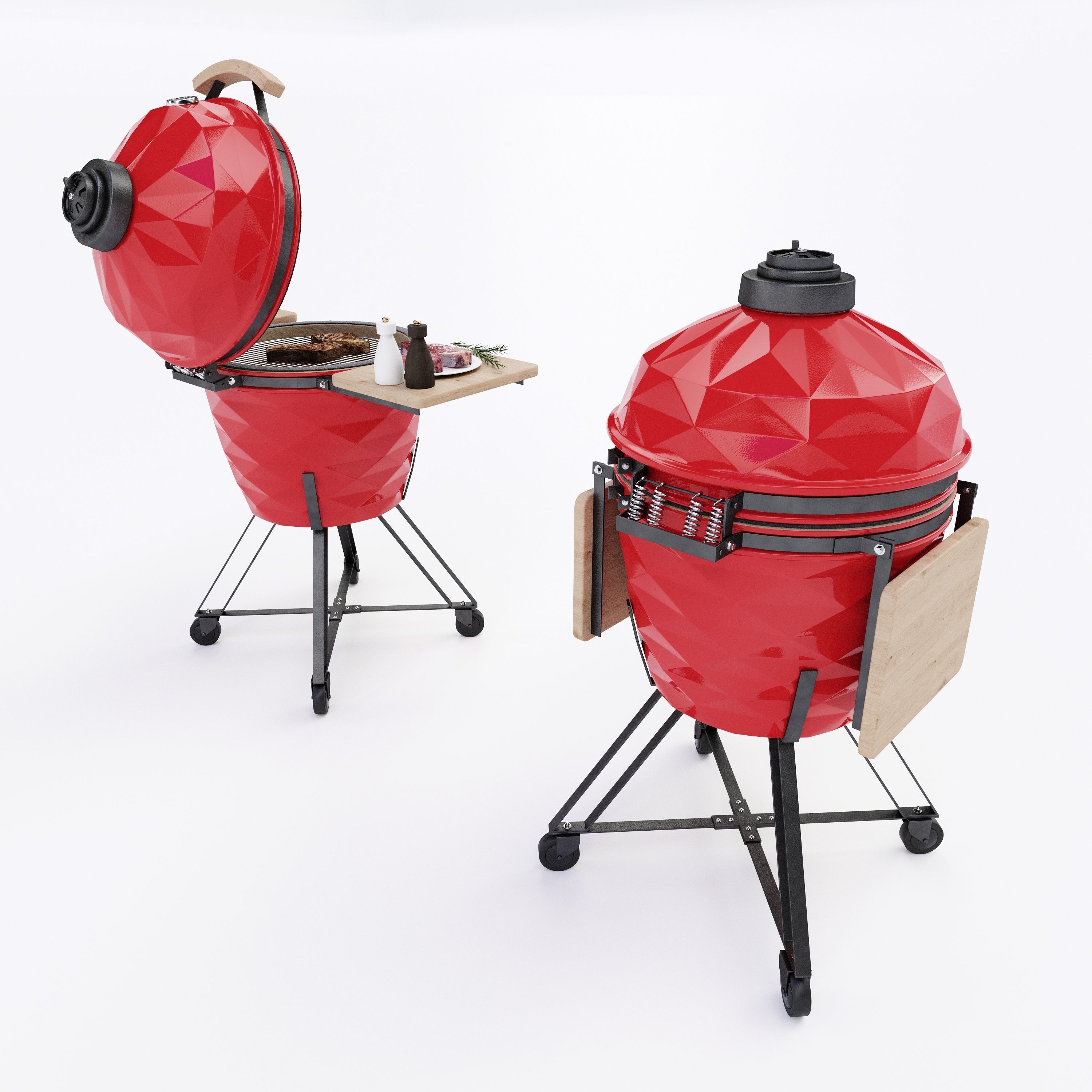 Kamado  grill 3D model_6