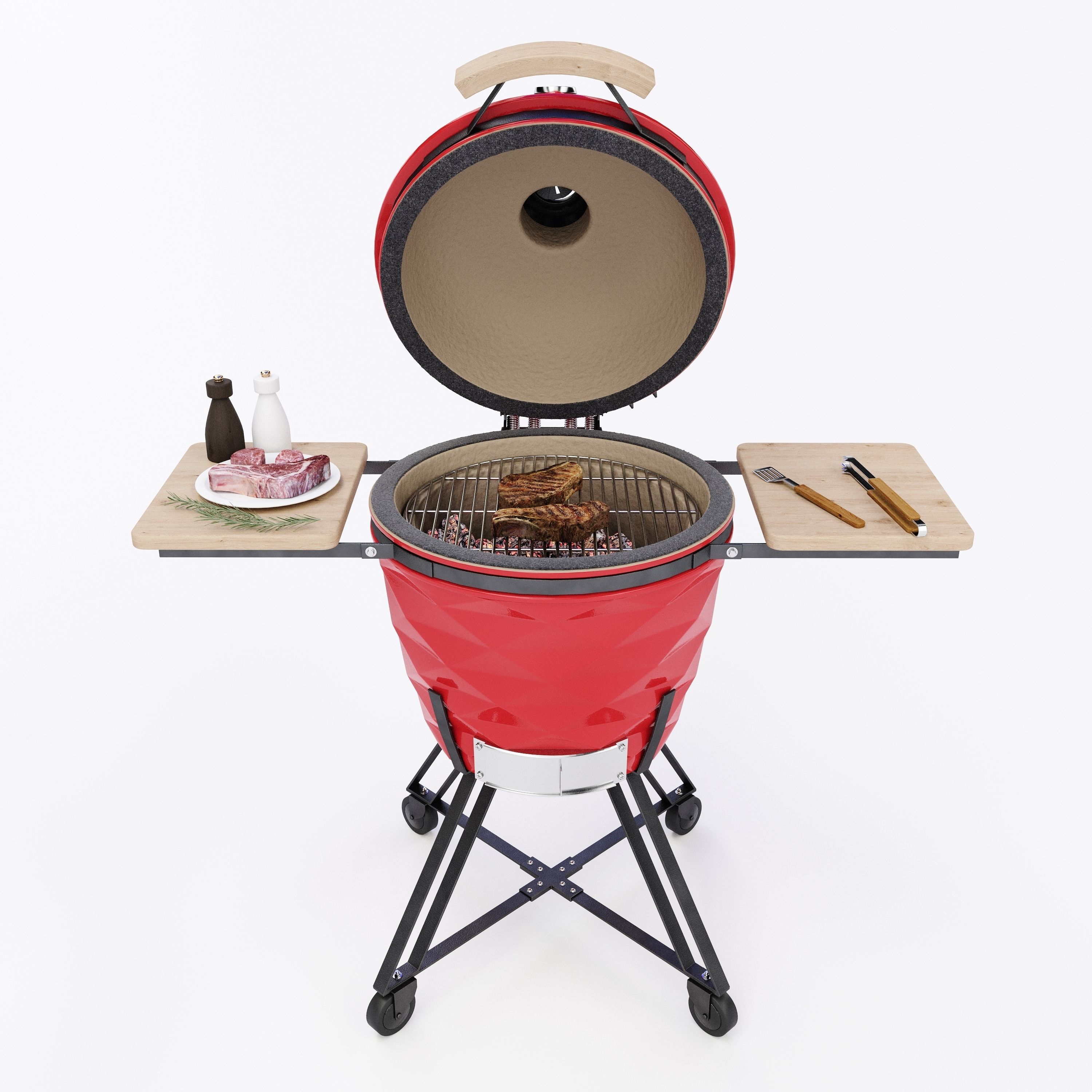 Kamado  grill 3D model_3