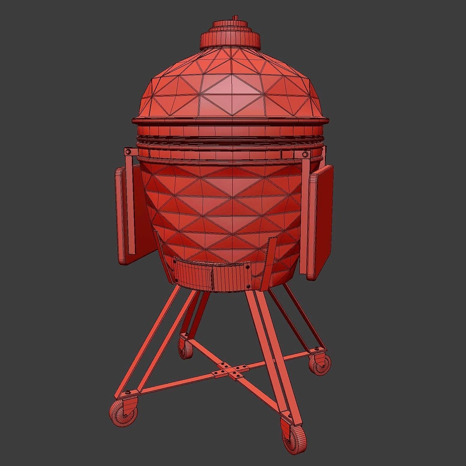 Kamado  grill 3D model_11