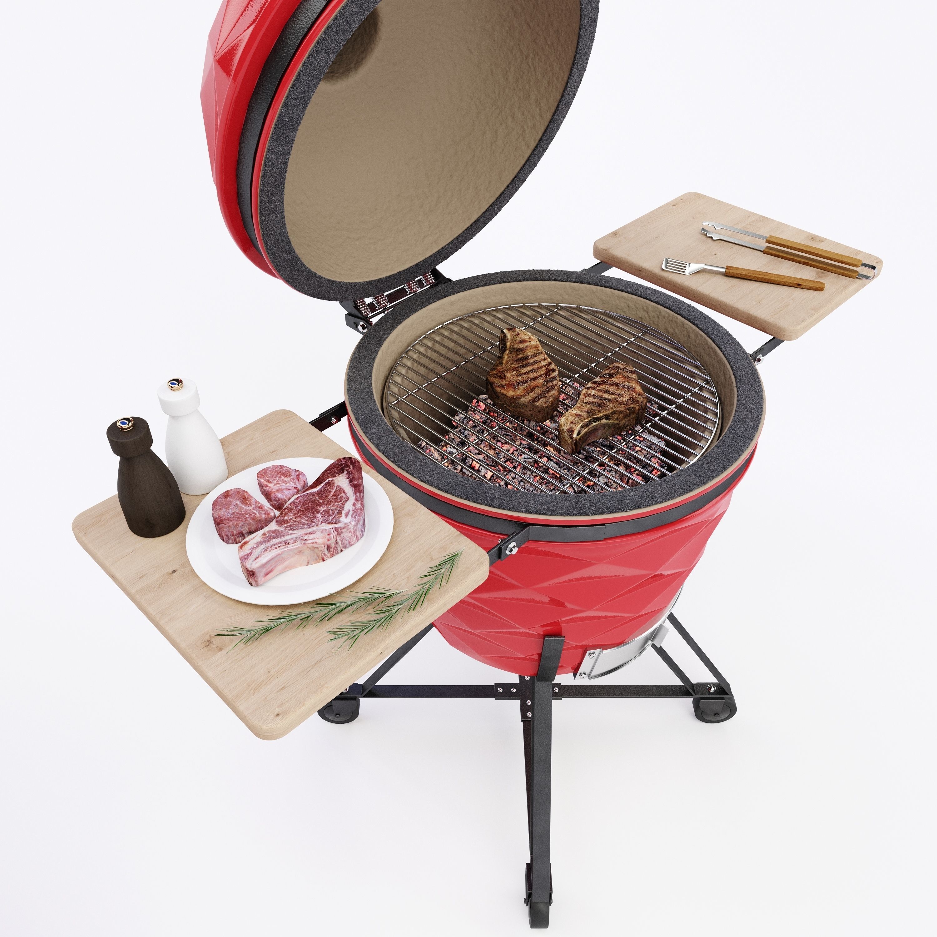 Kamado  grill 3D model_5