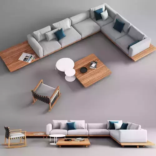 Tribu Vis a Vis Sofa and Rocking Chair