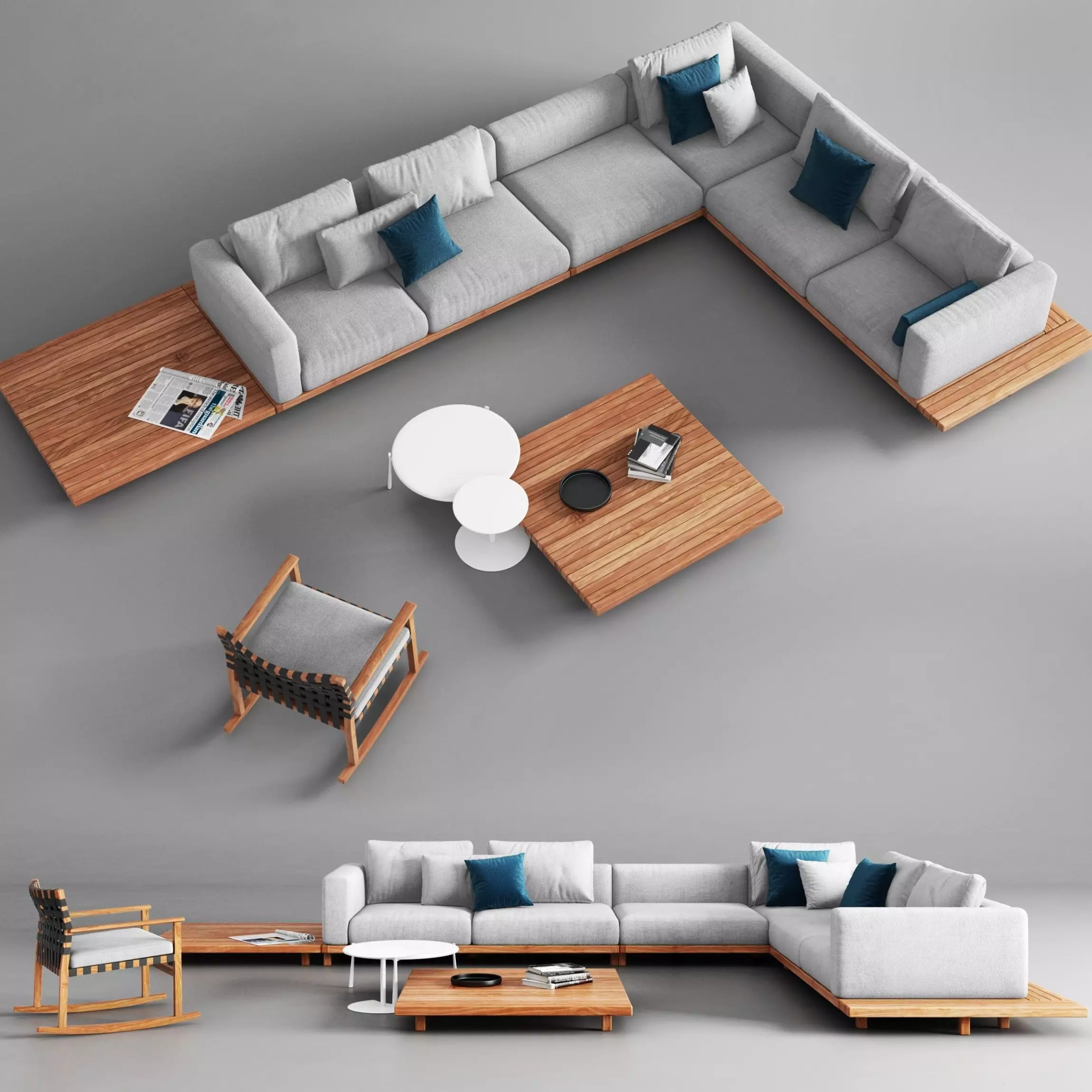 Tribu Vis a Vis Sofa and Rocking Chair 3D model