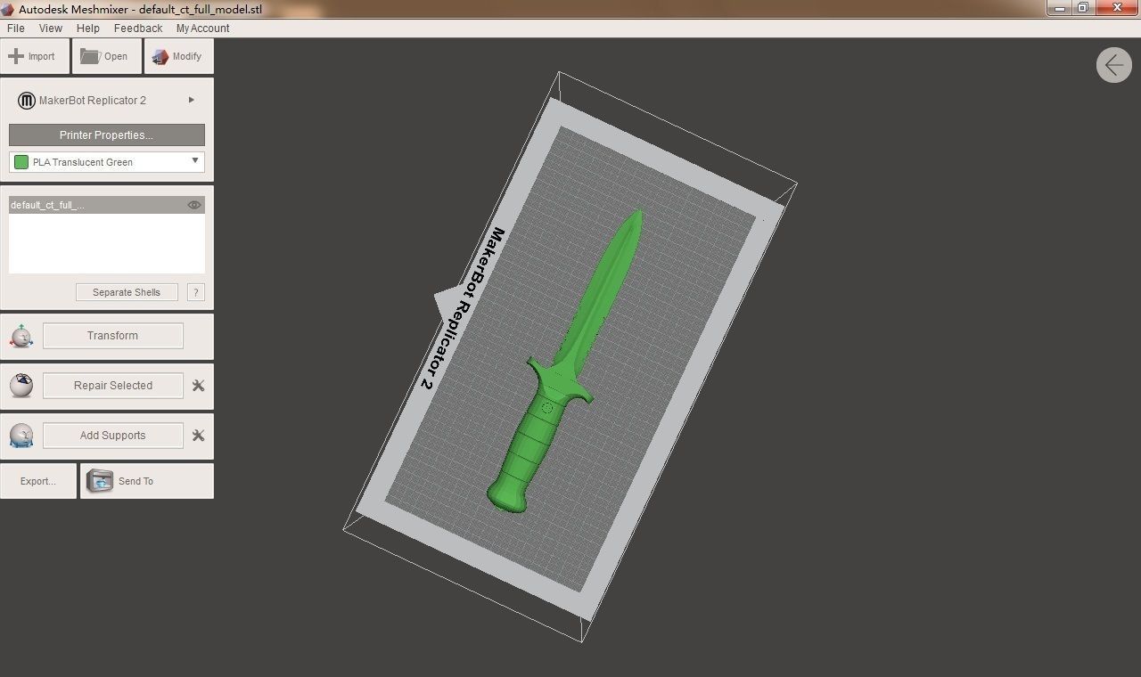 dagger toy 3D print model_1